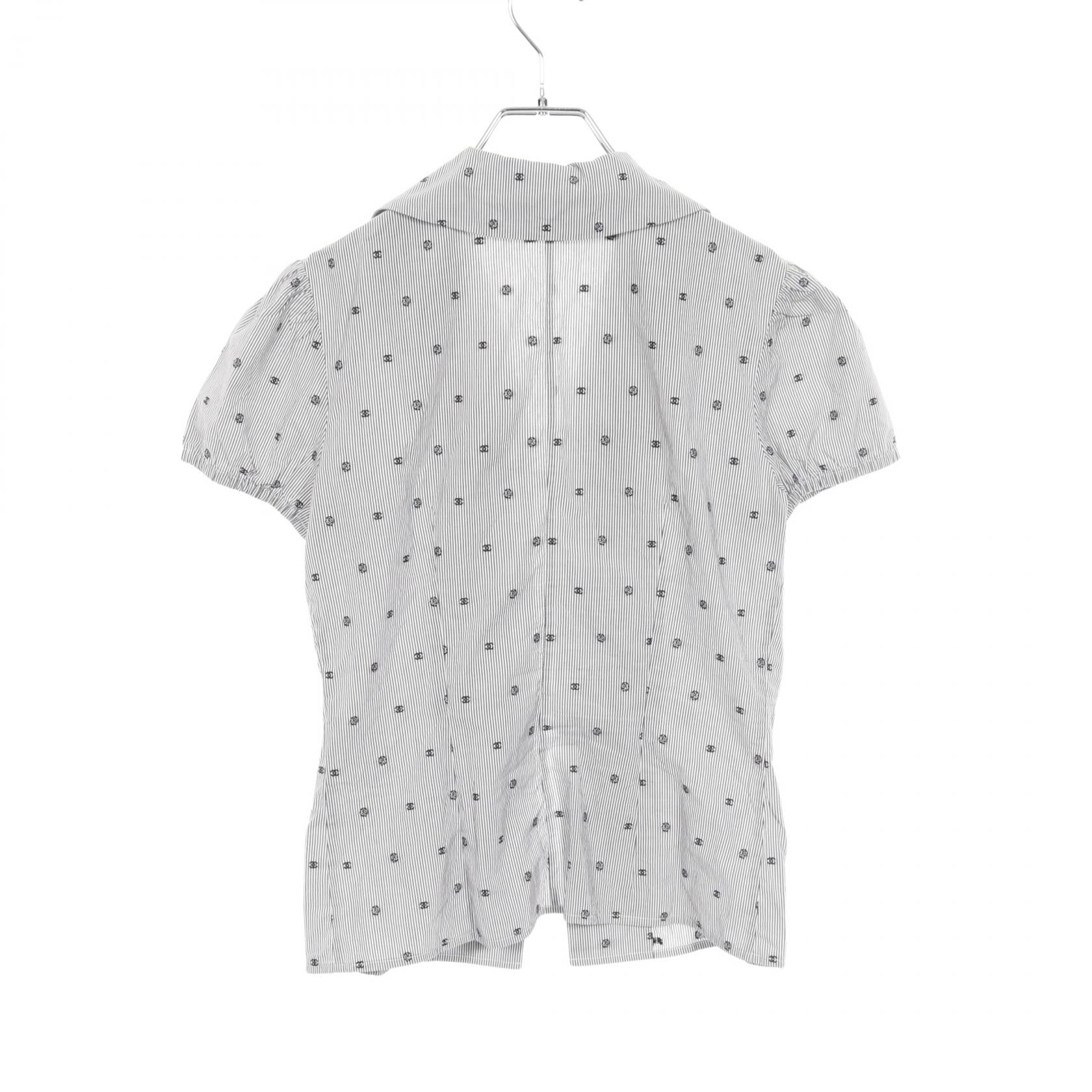 Chanel Coco Mark Camellia Cotton Blouse