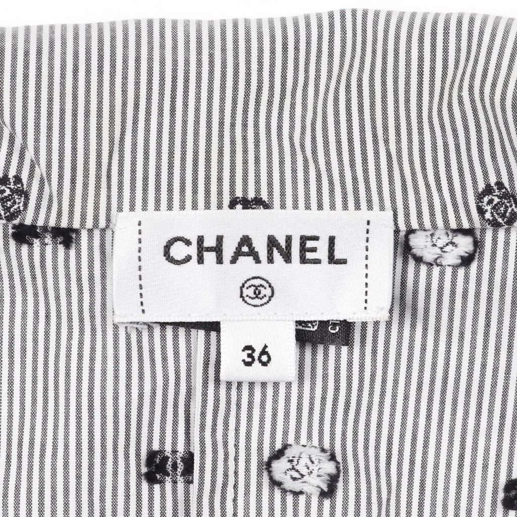 Chanel Coco Mark Camellia Cotton Blouse
