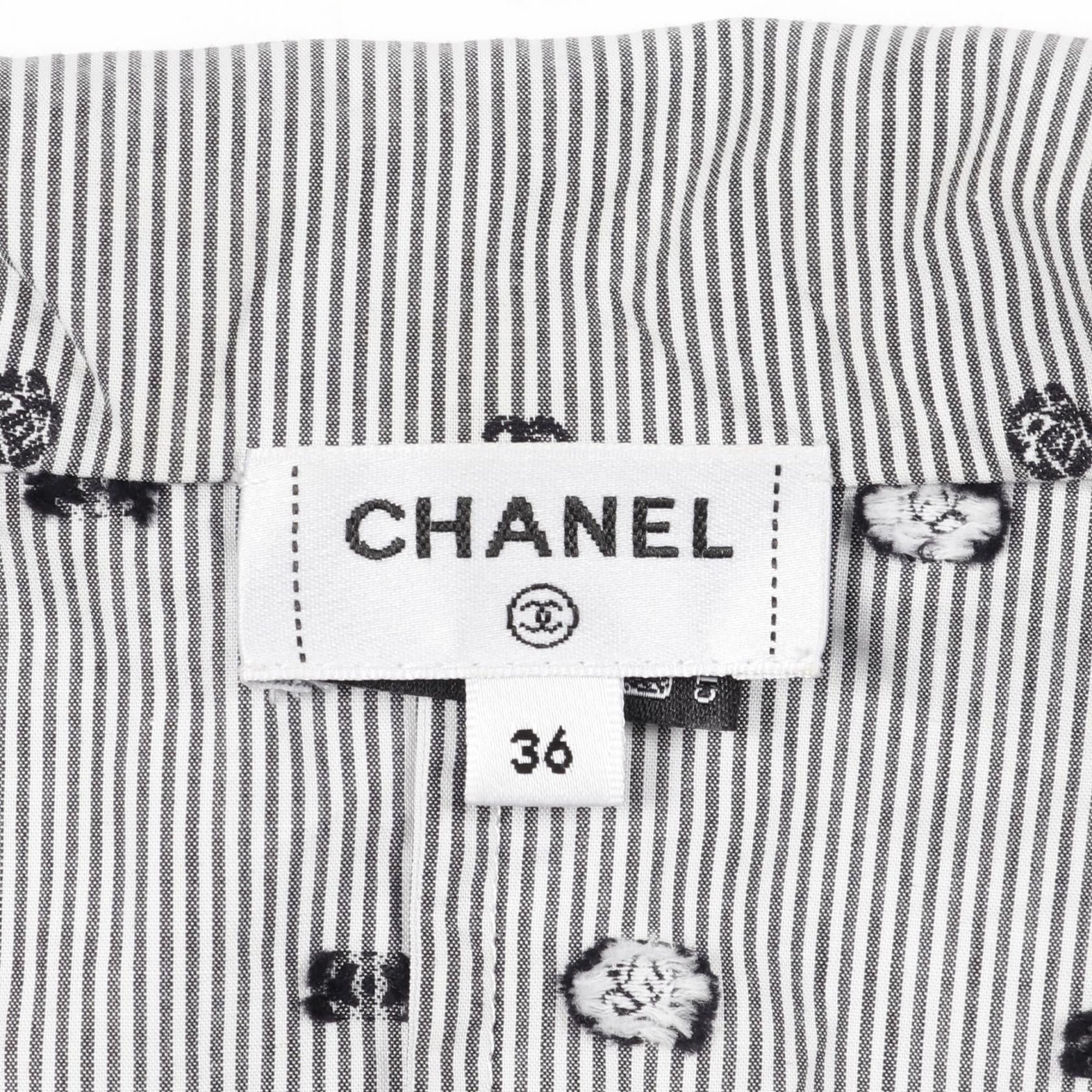 Chanel Coco Mark Camellia Cotton Blouse