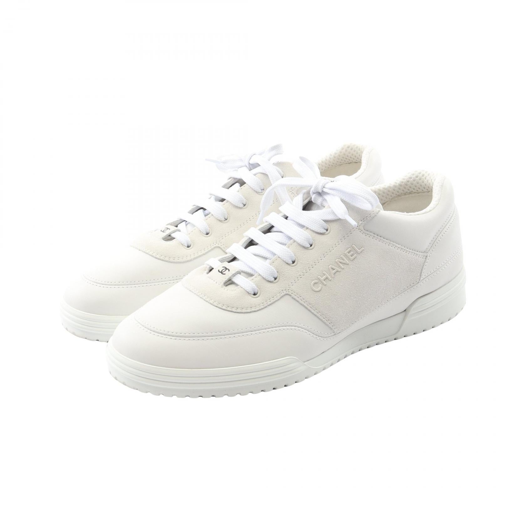 Chanel Coco Mark Leather Suede Sneakers