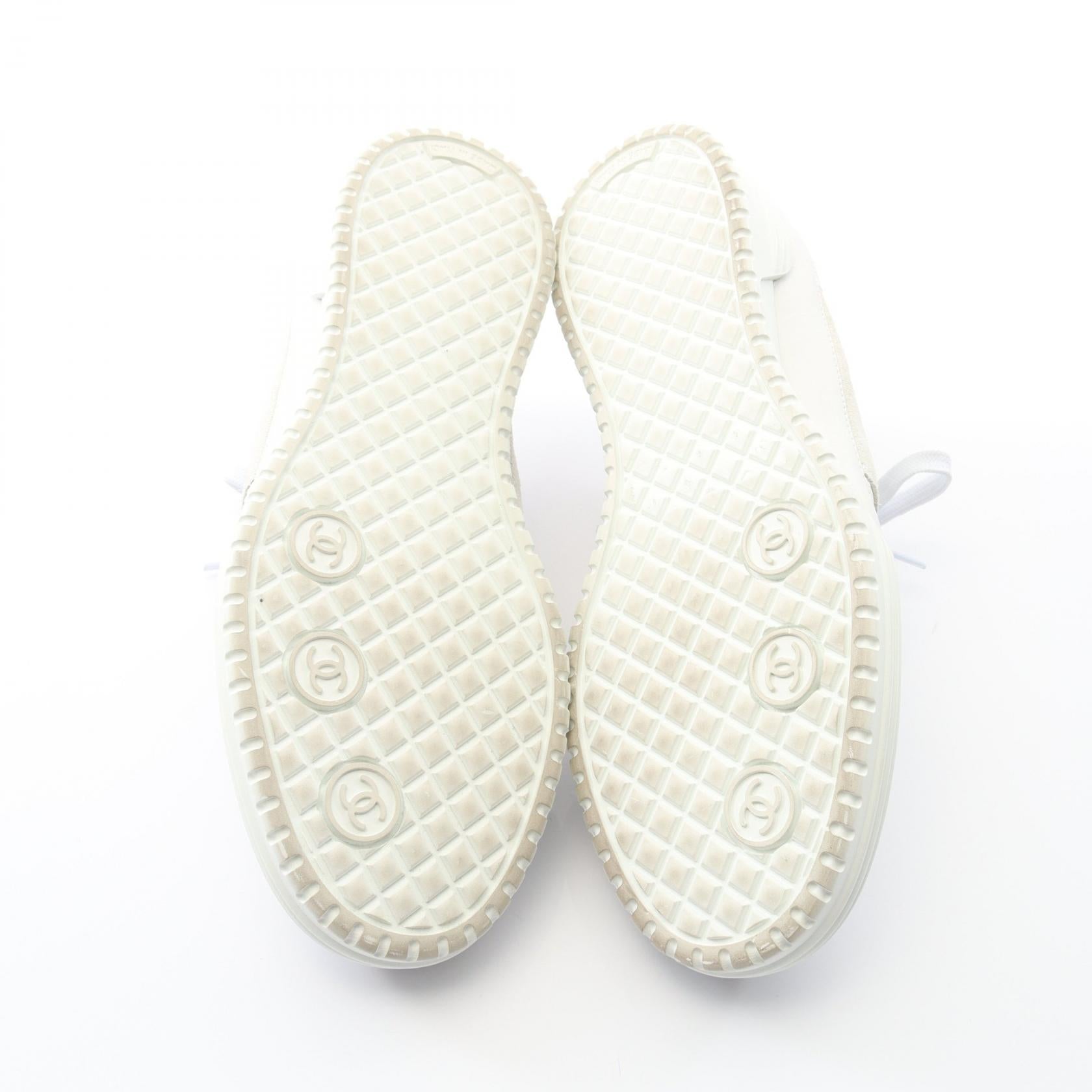 Chanel Coco Mark Leather Suede Sneakers