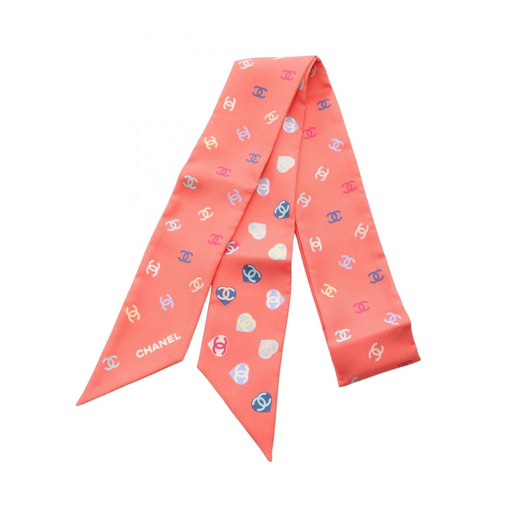 Chanel Coco Mark Heart Silk Scarf