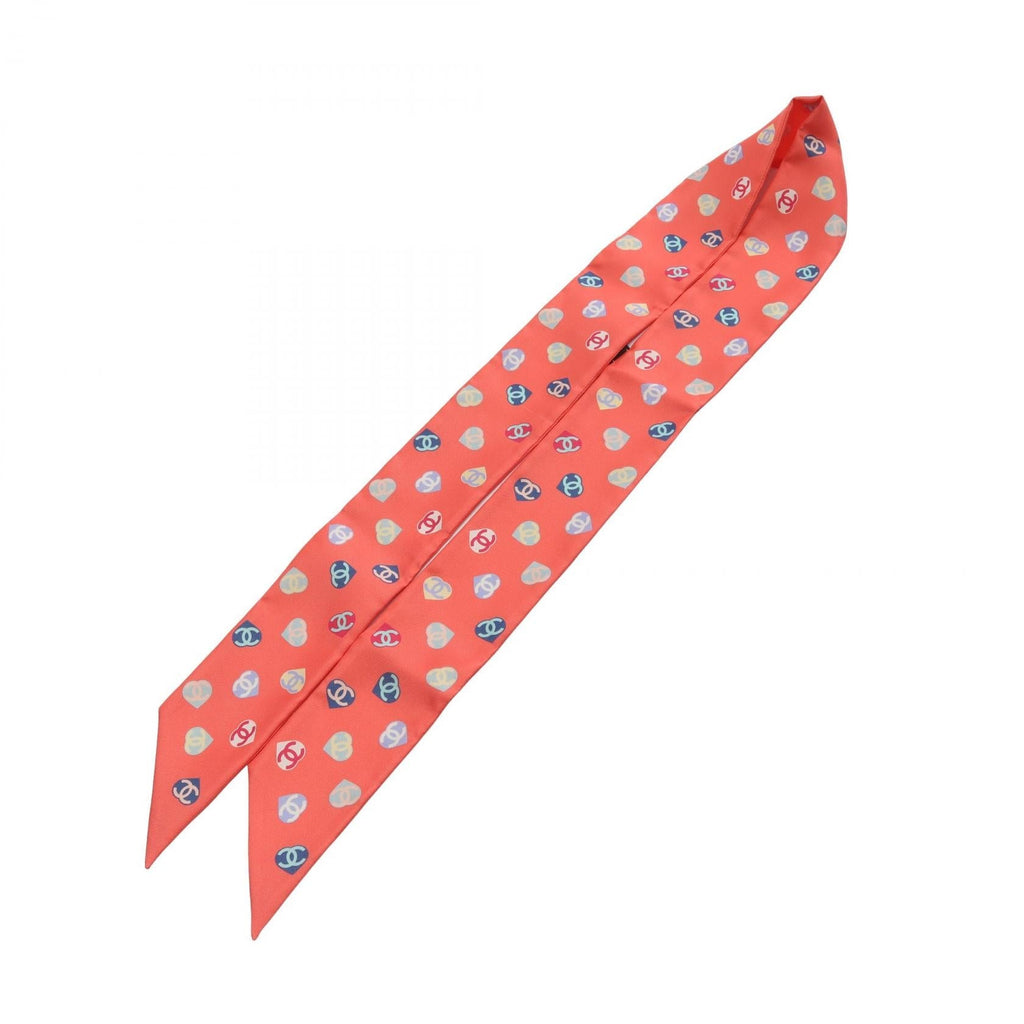 Chanel Coco Mark Heart Silk Scarf