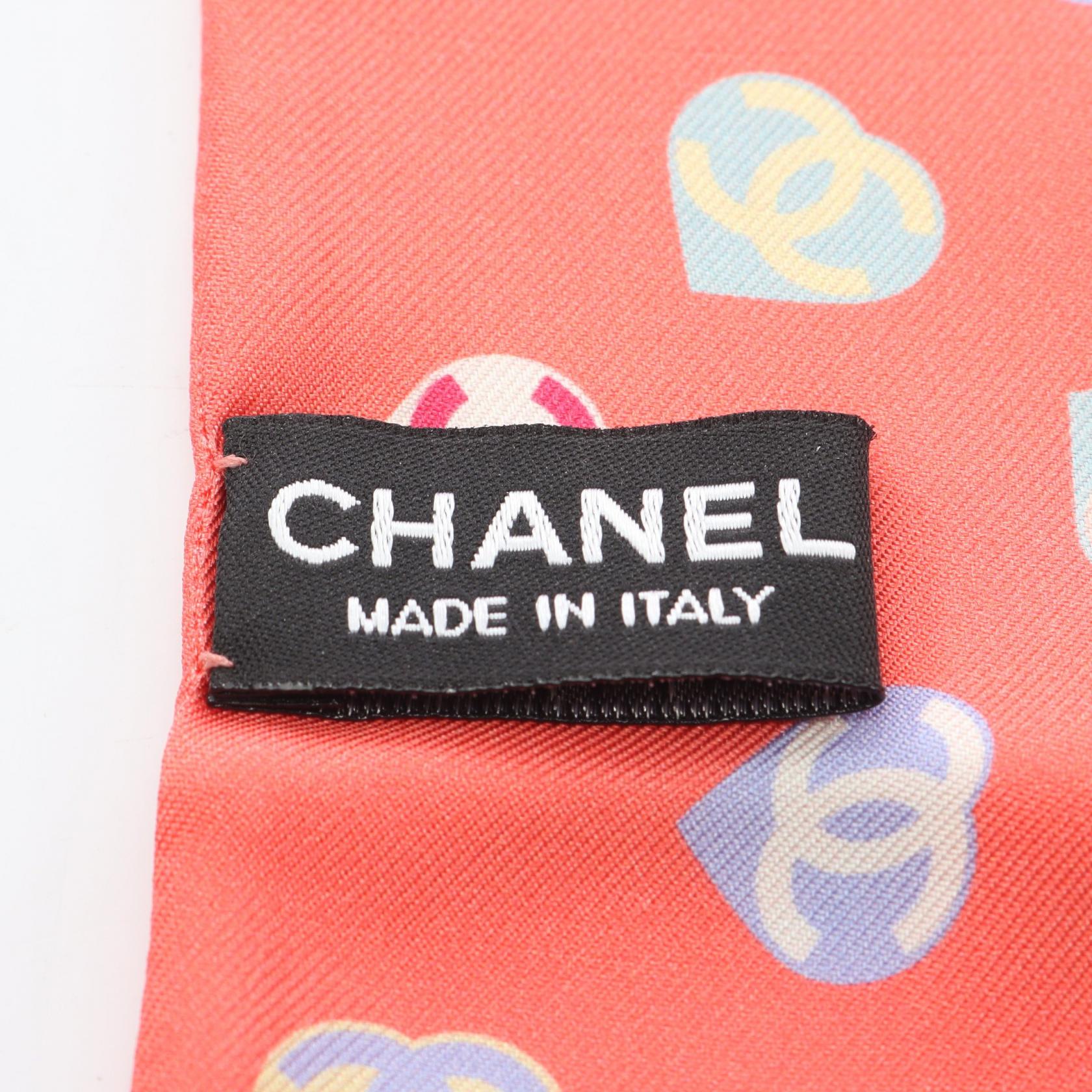 Chanel Coco Mark Heart Silk Scarf