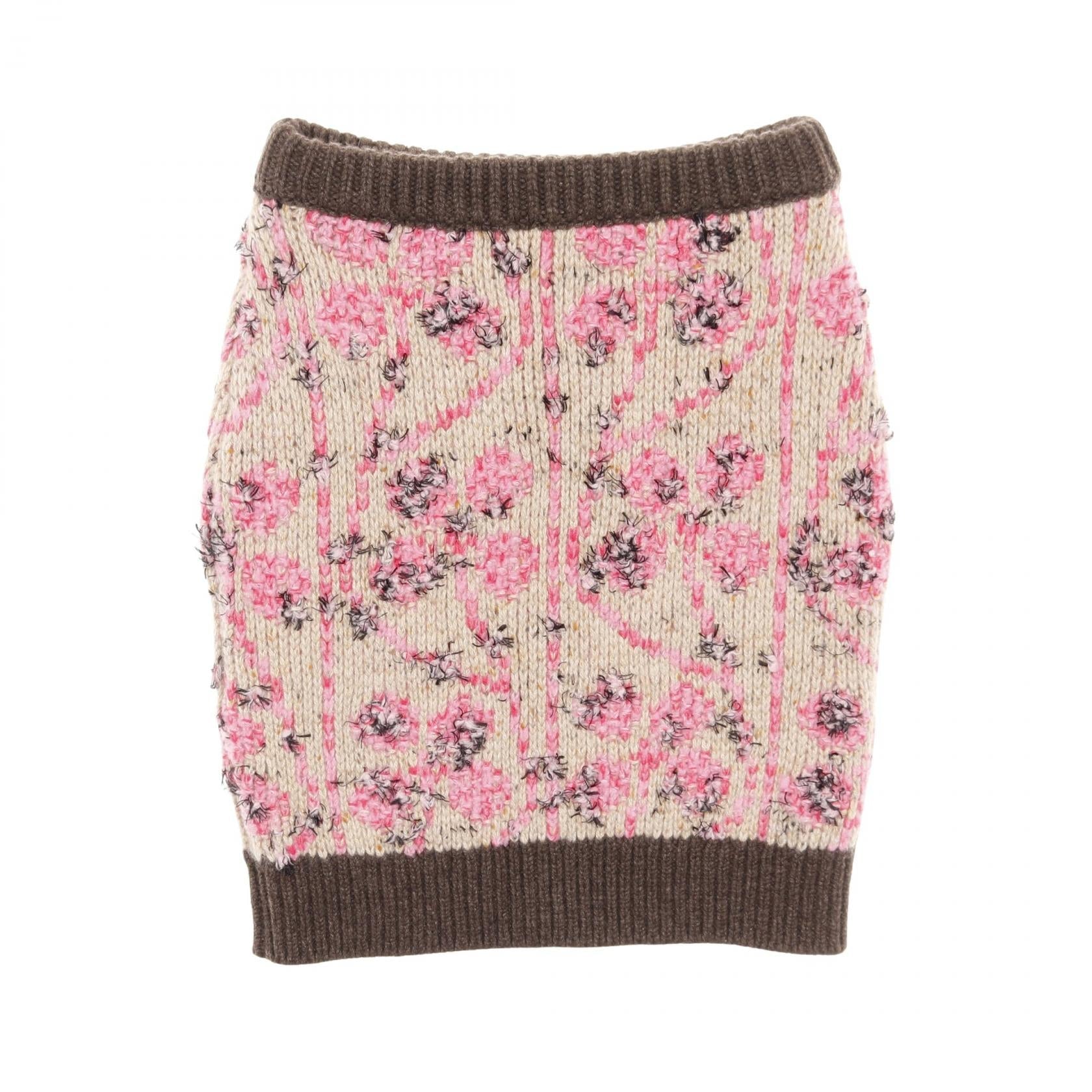 Chanel Coco Mark Cashmere Wool Skirt