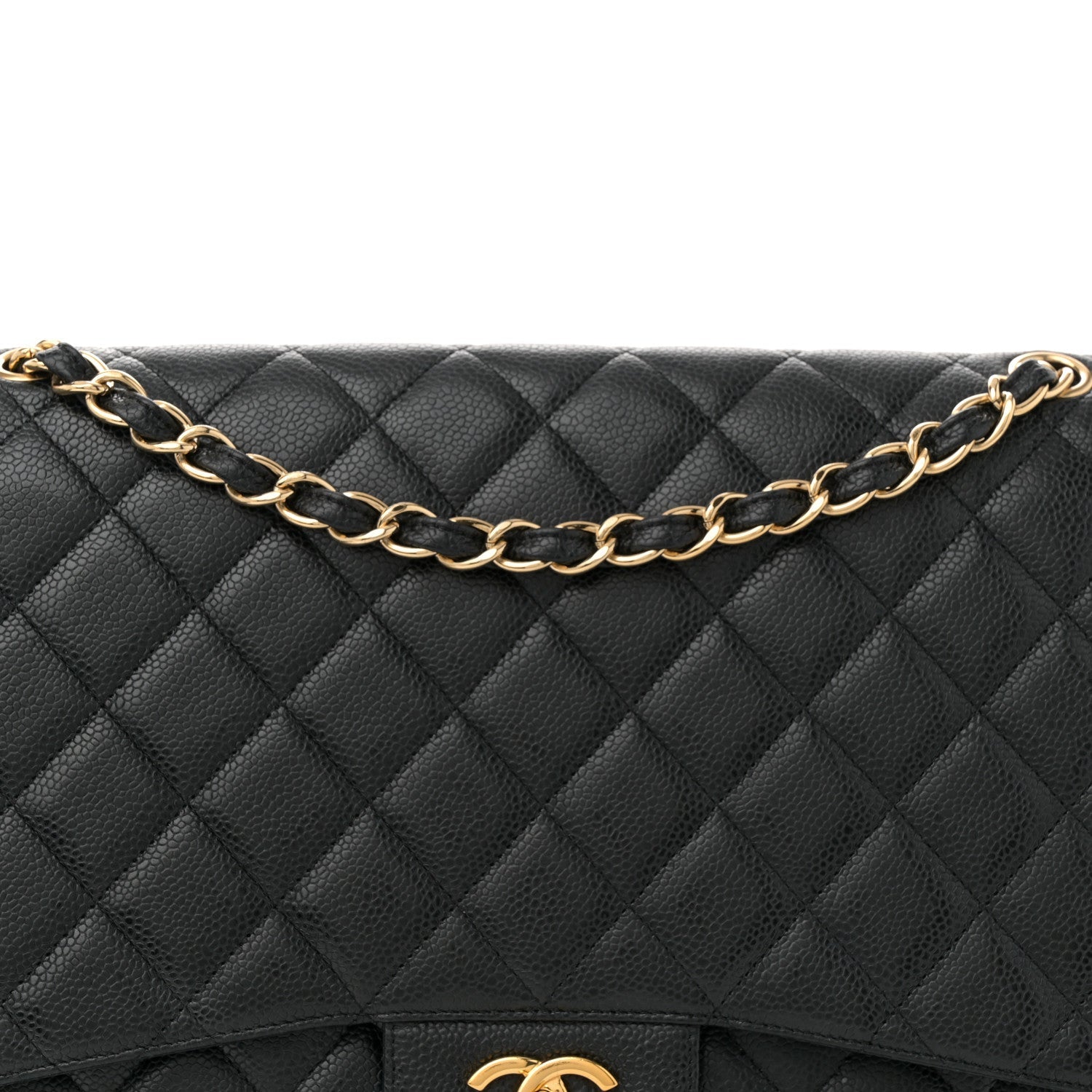 Caviar Quilted Maxi Single Flap Black