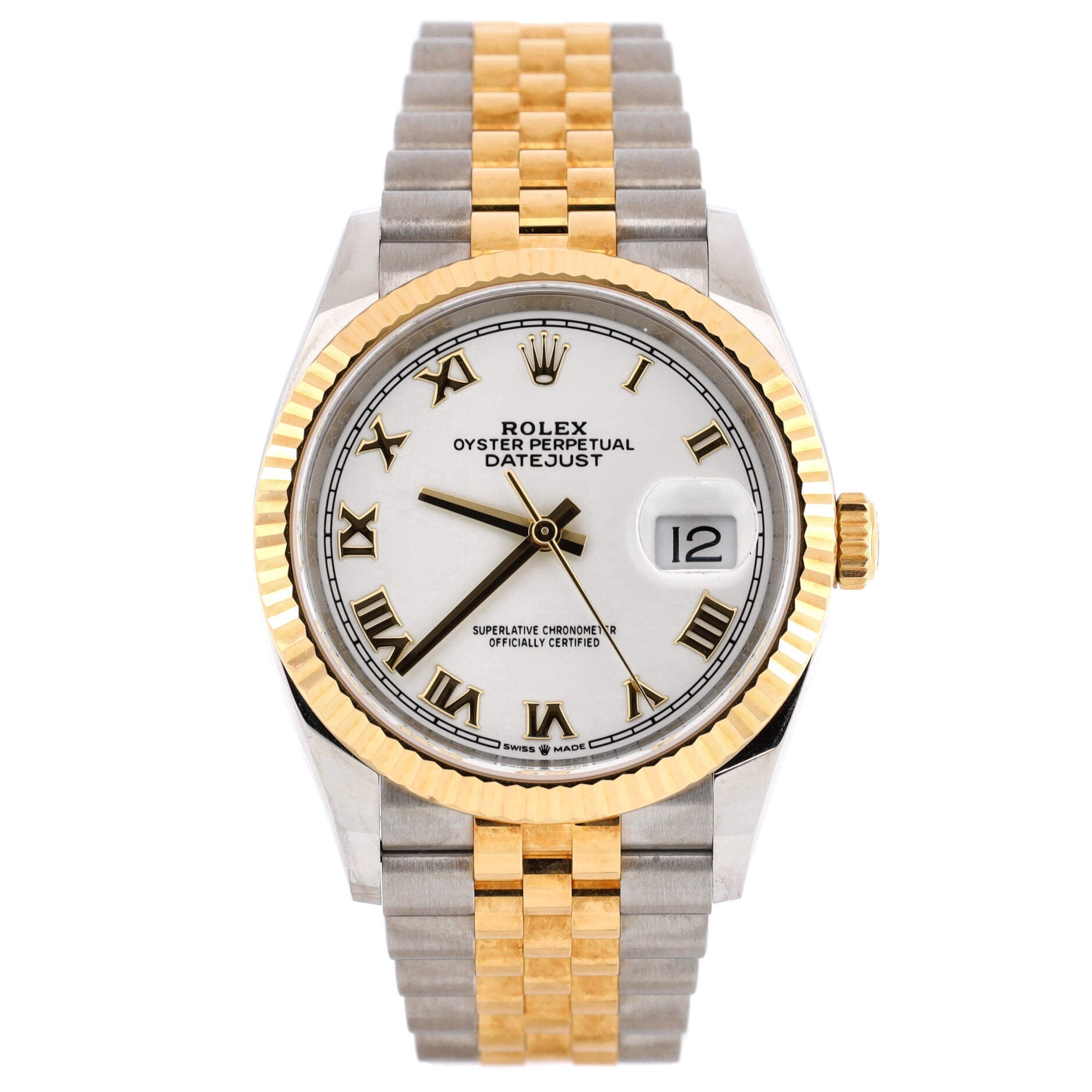 Oyster Perpetual Datejust Automatic Watch Stainless Steel and Yellow Gold 36