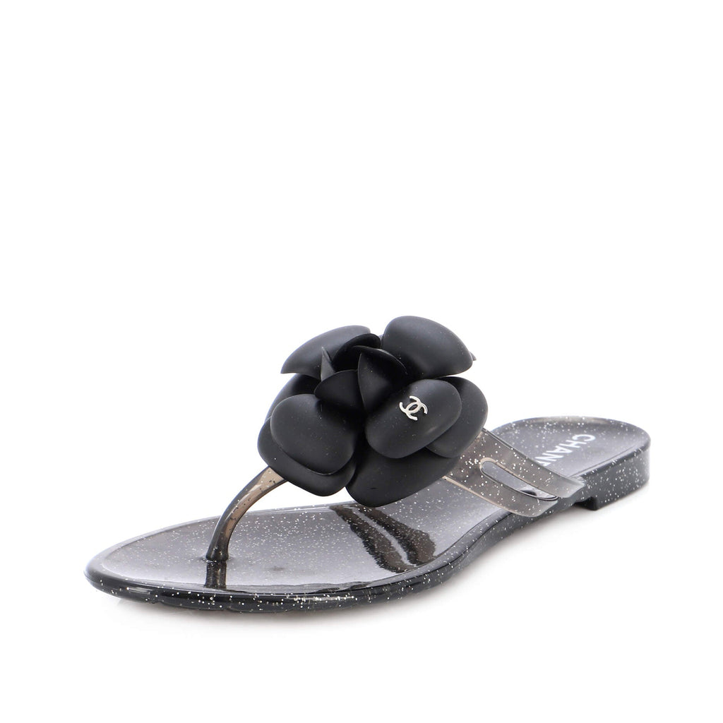 Women's Camellia Thong Slide Sandals Rubber with Leather