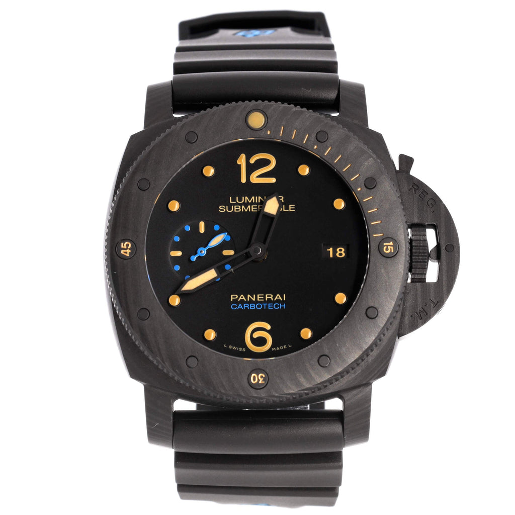 Luminor Submersible Carbotech 3 Days Automatic Watch Carbon and Titanium with Rubber 47