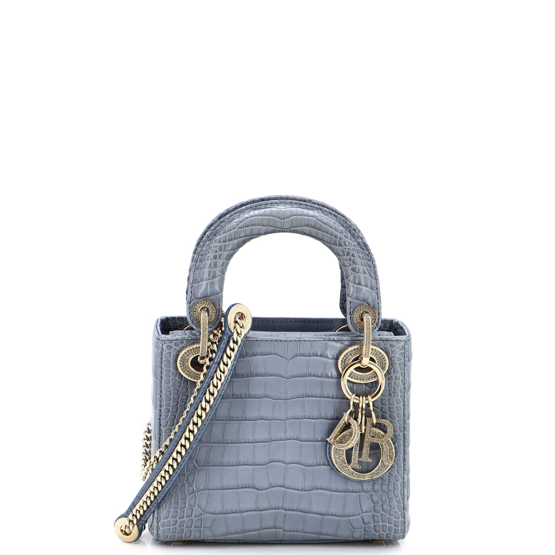 Lady Dior Chain Bag Alligator with Crystal Charms Mini