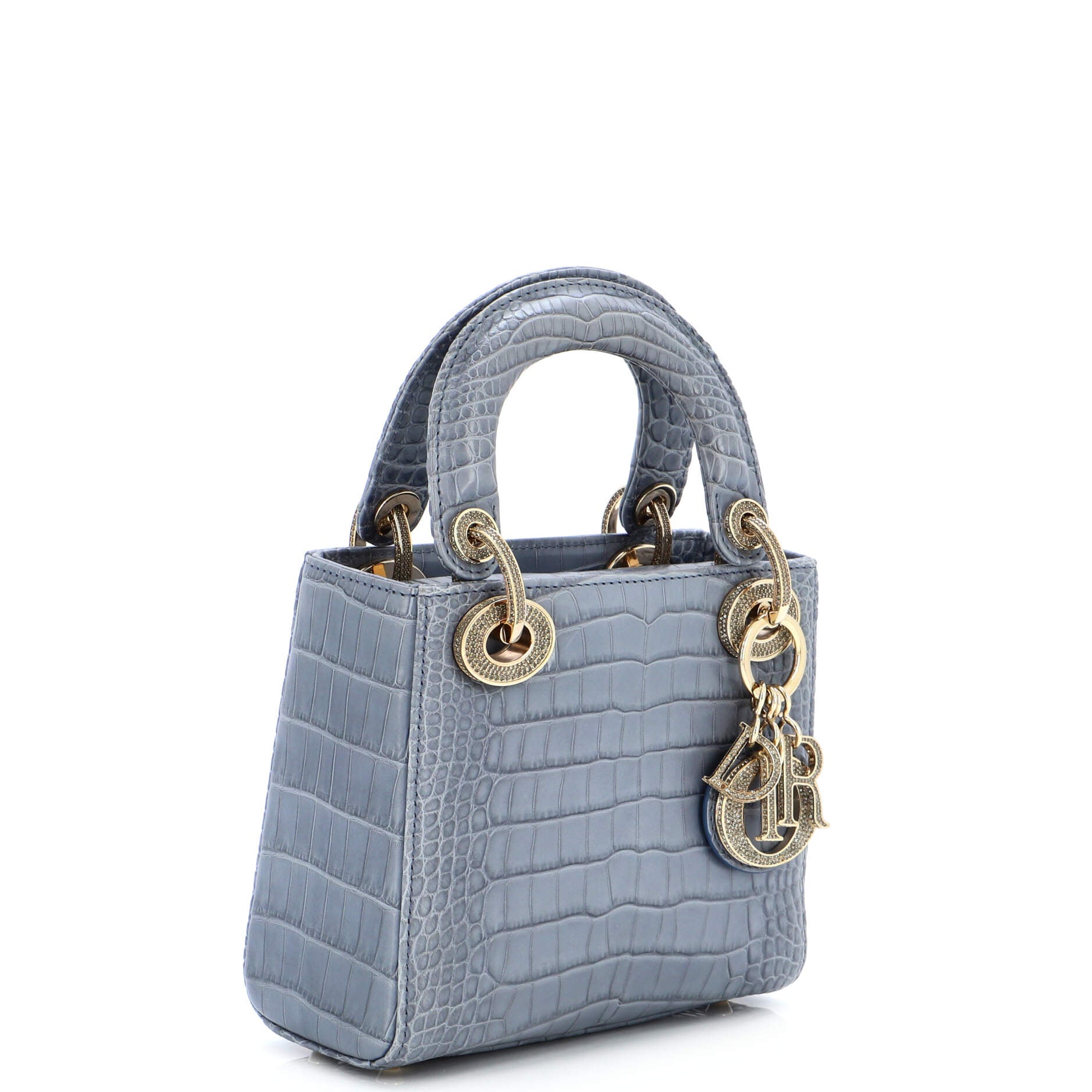 Lady Dior Chain Bag Alligator with Crystal Charms Mini