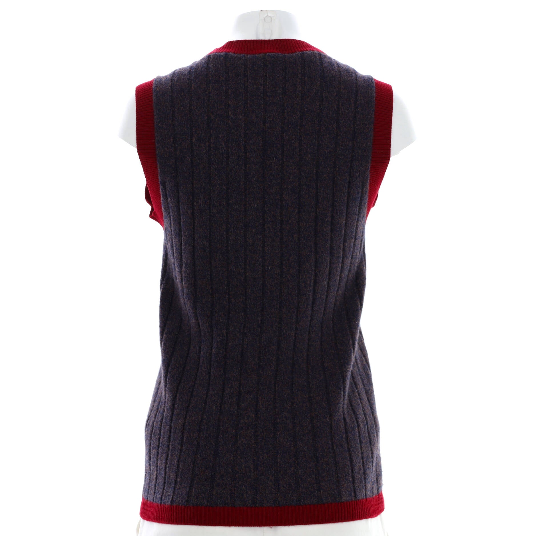 Women's Vintage Knit Button Up V-Neck Vest Wool