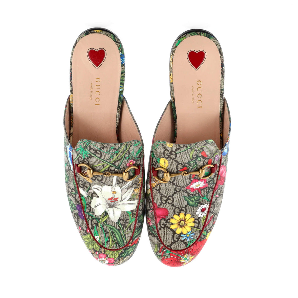 Women's Princetown Mules Flora GG Coated Canvas