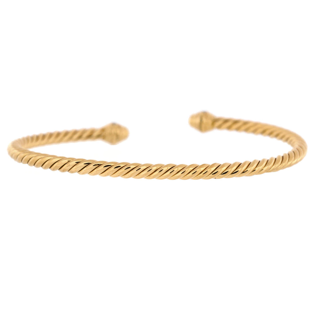 Cable Spira Bracelet 18K Yellow Gold with Diamonds 3mm
