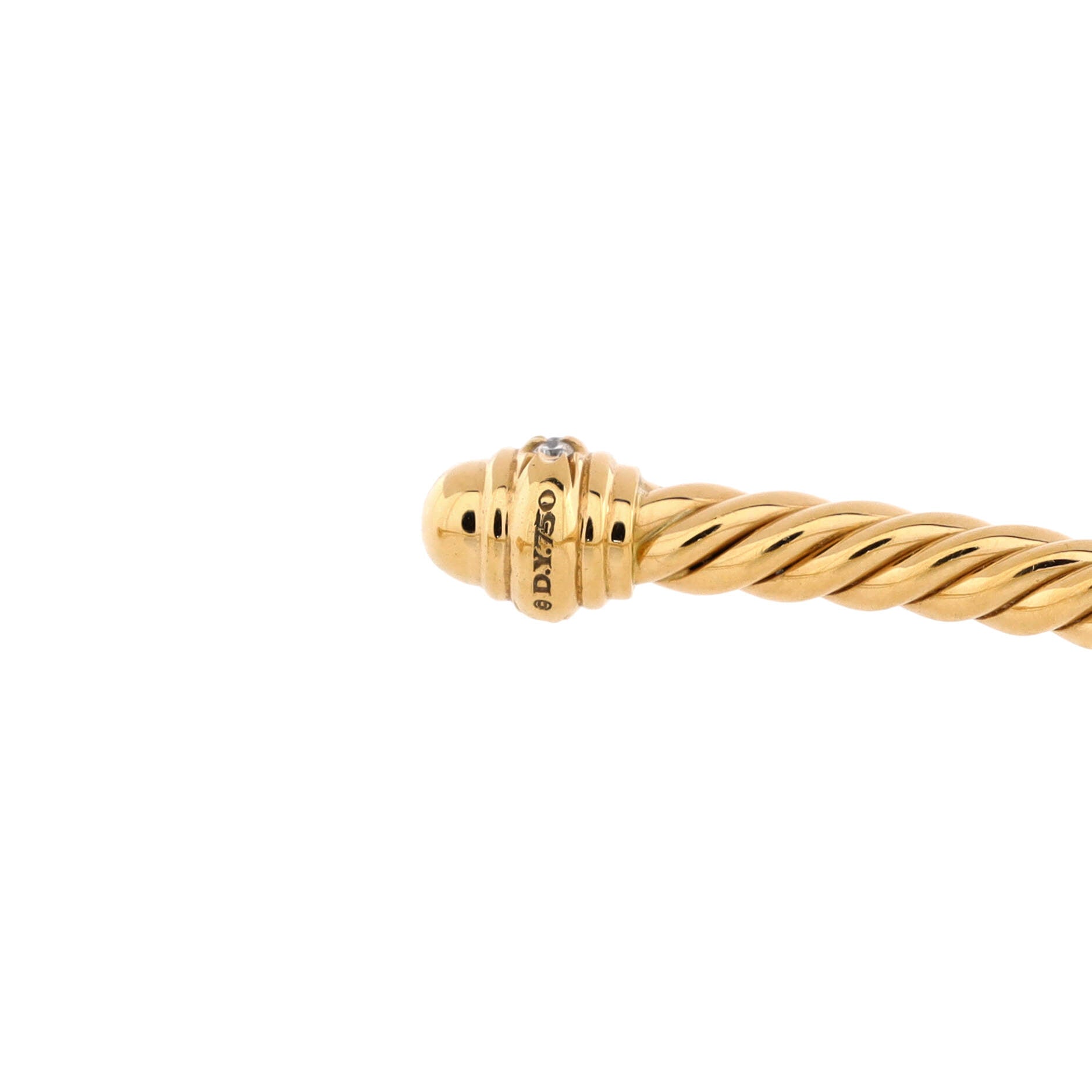 Cable Spira Bracelet 18K Yellow Gold with Diamonds 3mm