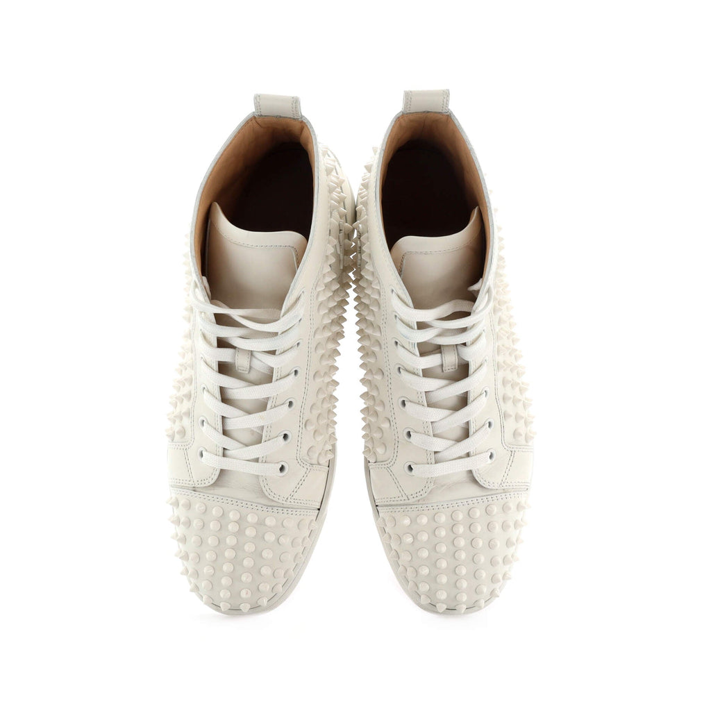 Men's Louis Spikes Flat High-Top Sneakers Studded Leather