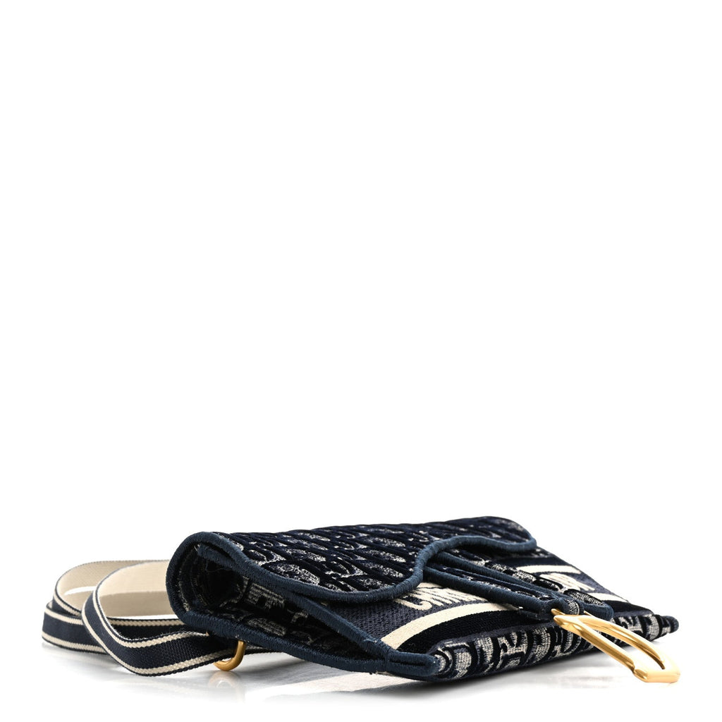 Velvet Oblique Saddle Belt Bag Blue
