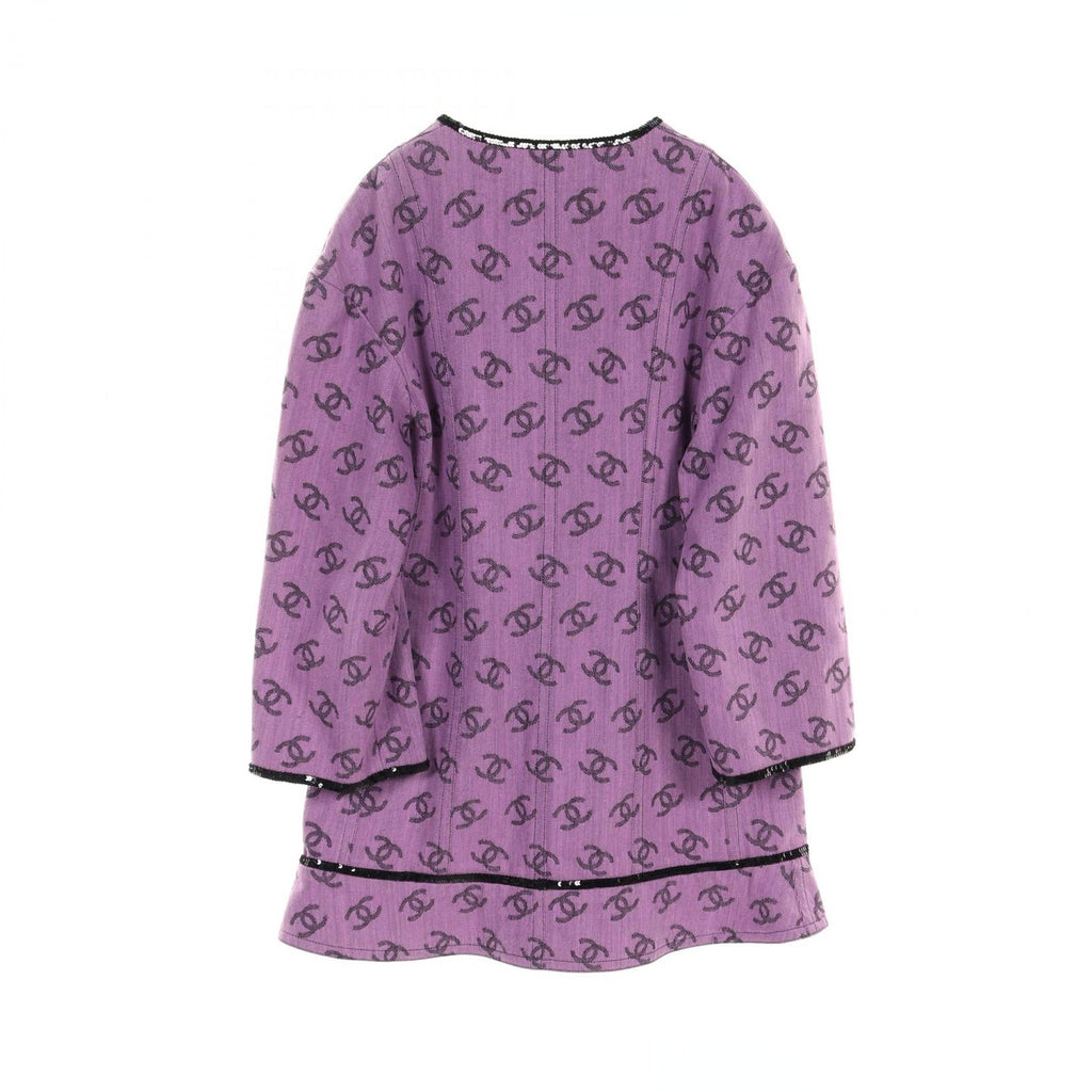 Chanel Coco Mark Cotton Collarless Jacket