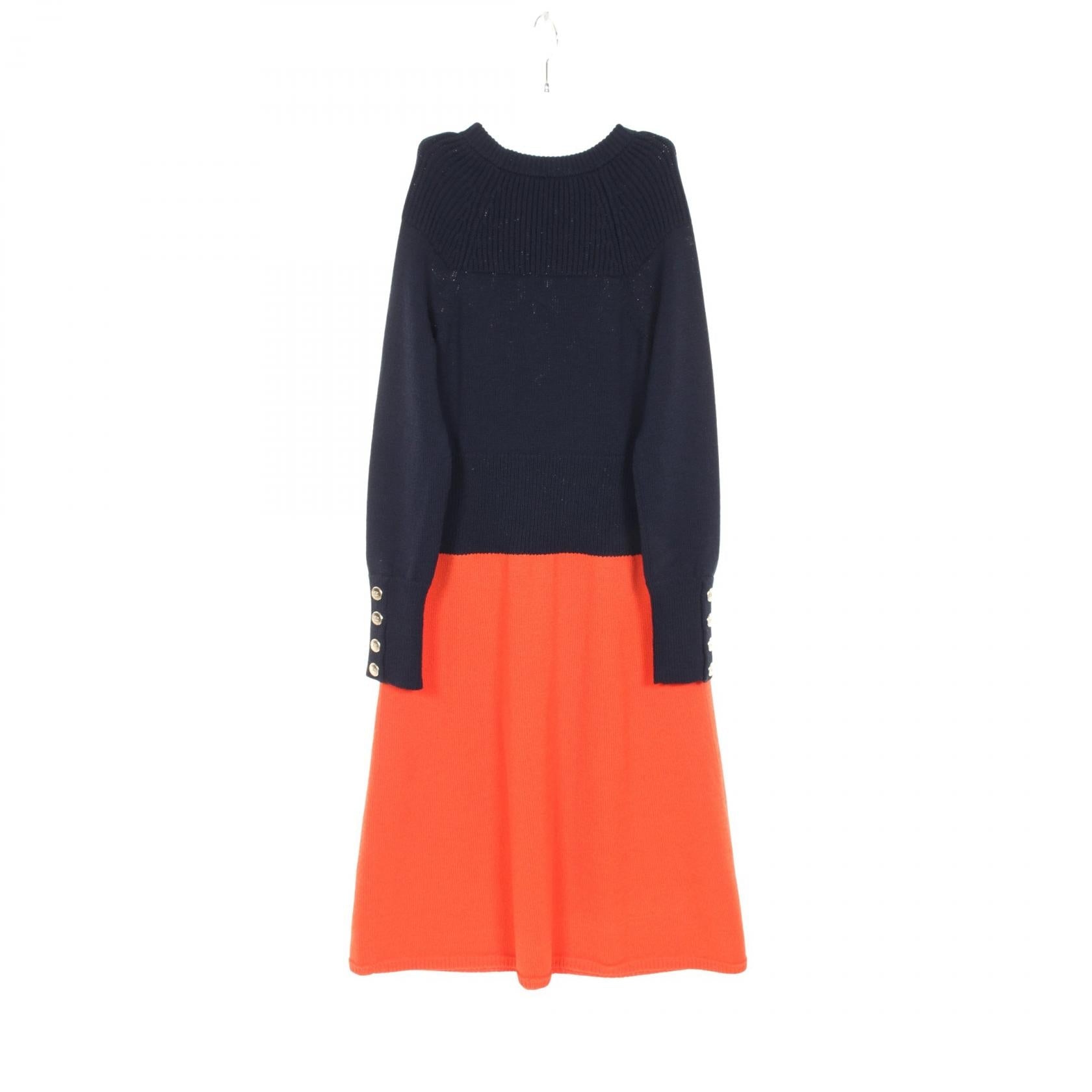 Chanel Coco Mark Button Wool Dress