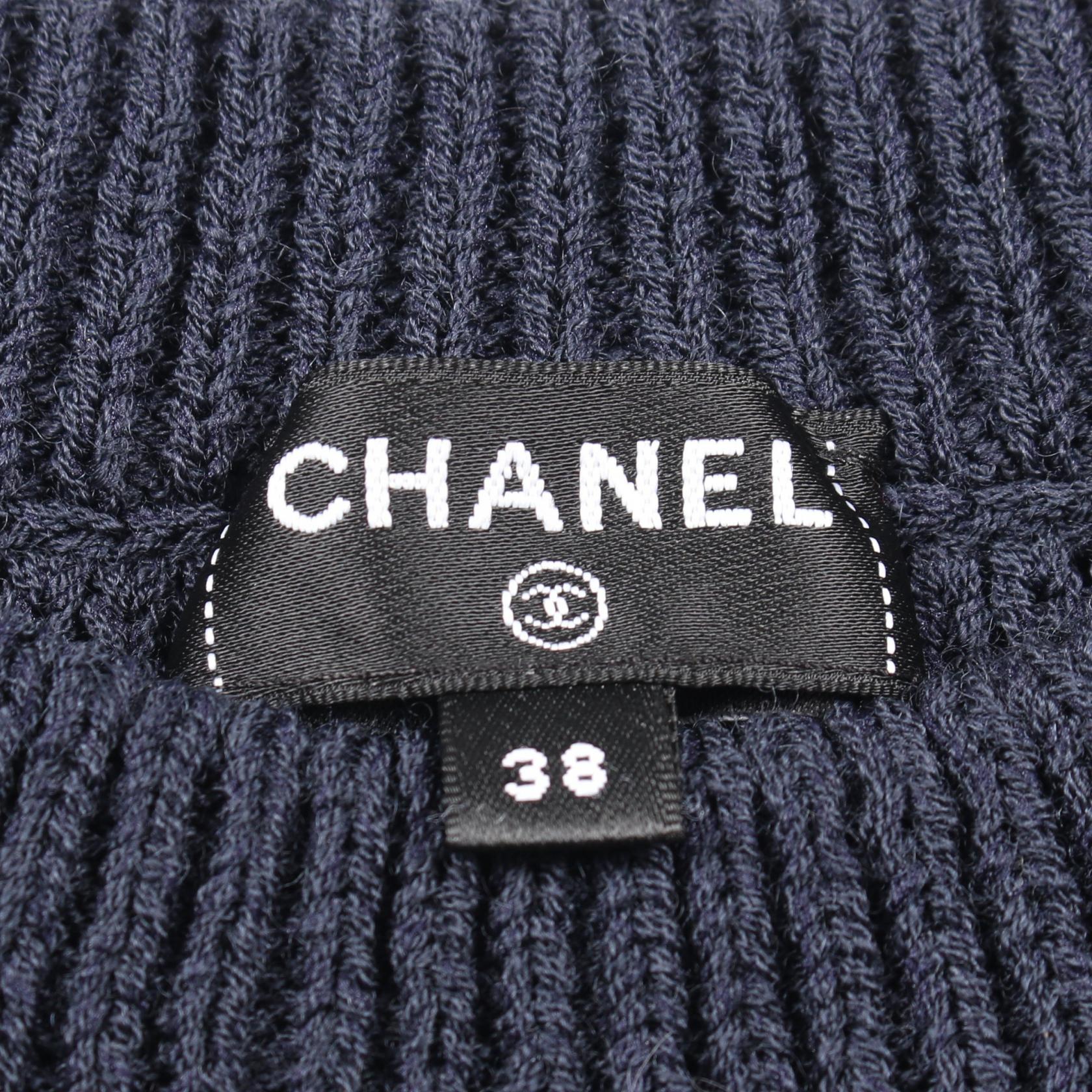 Chanel Coco Mark Button Wool Dress
