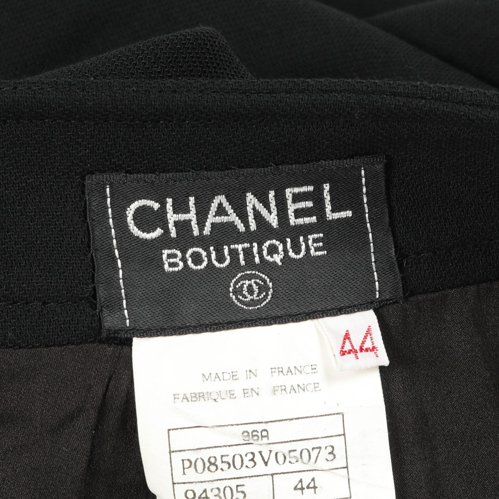 Chanel Coco Mark Button Wool Skirt
