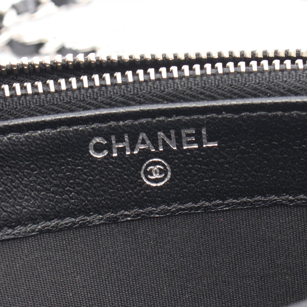 Chanel W Zip Grained Calfskin Shoulder Bag