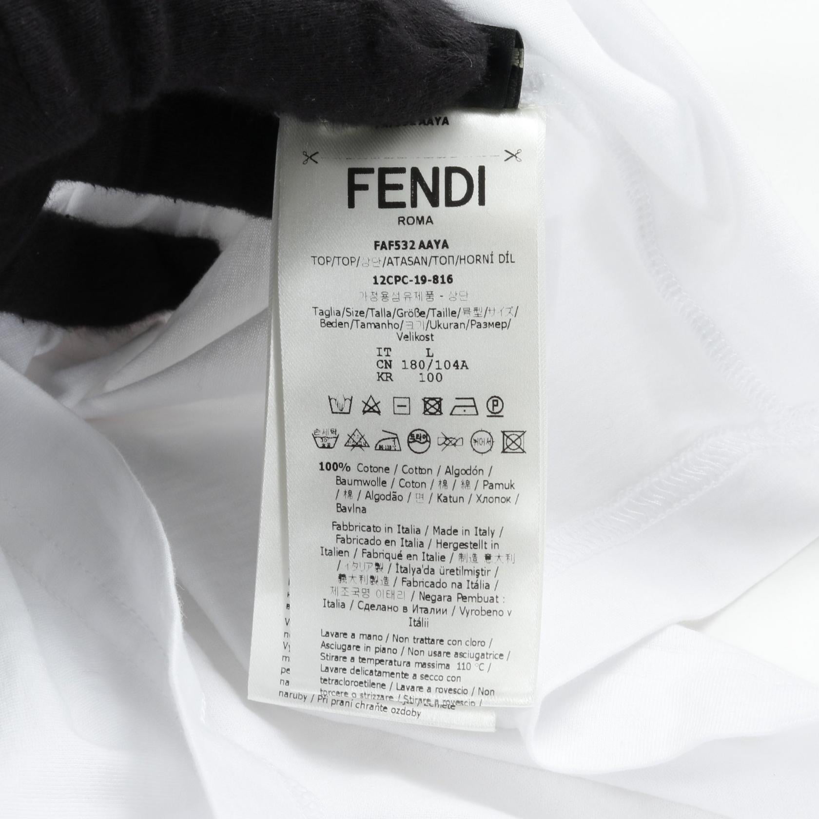 Fendi FF Calligraphy Logo Cotton Top