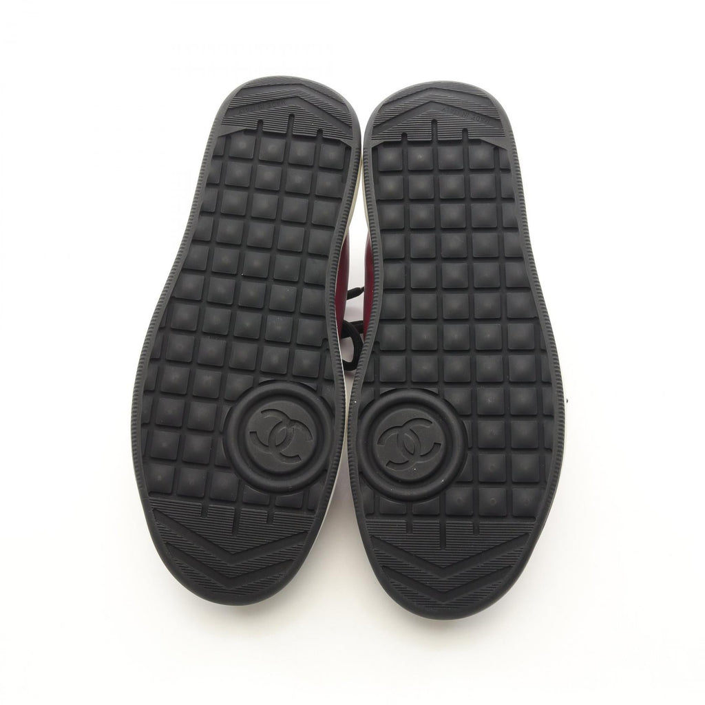 Chanel Coco Mark Leather Fabric Sneakers