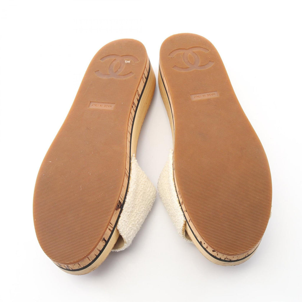 Chanel Coco Mark Fabric Patent Leather Mules
