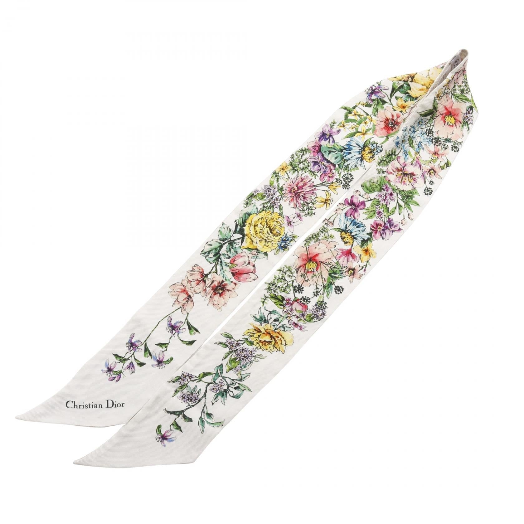 Christian Dior D-Floral Silk Scarf