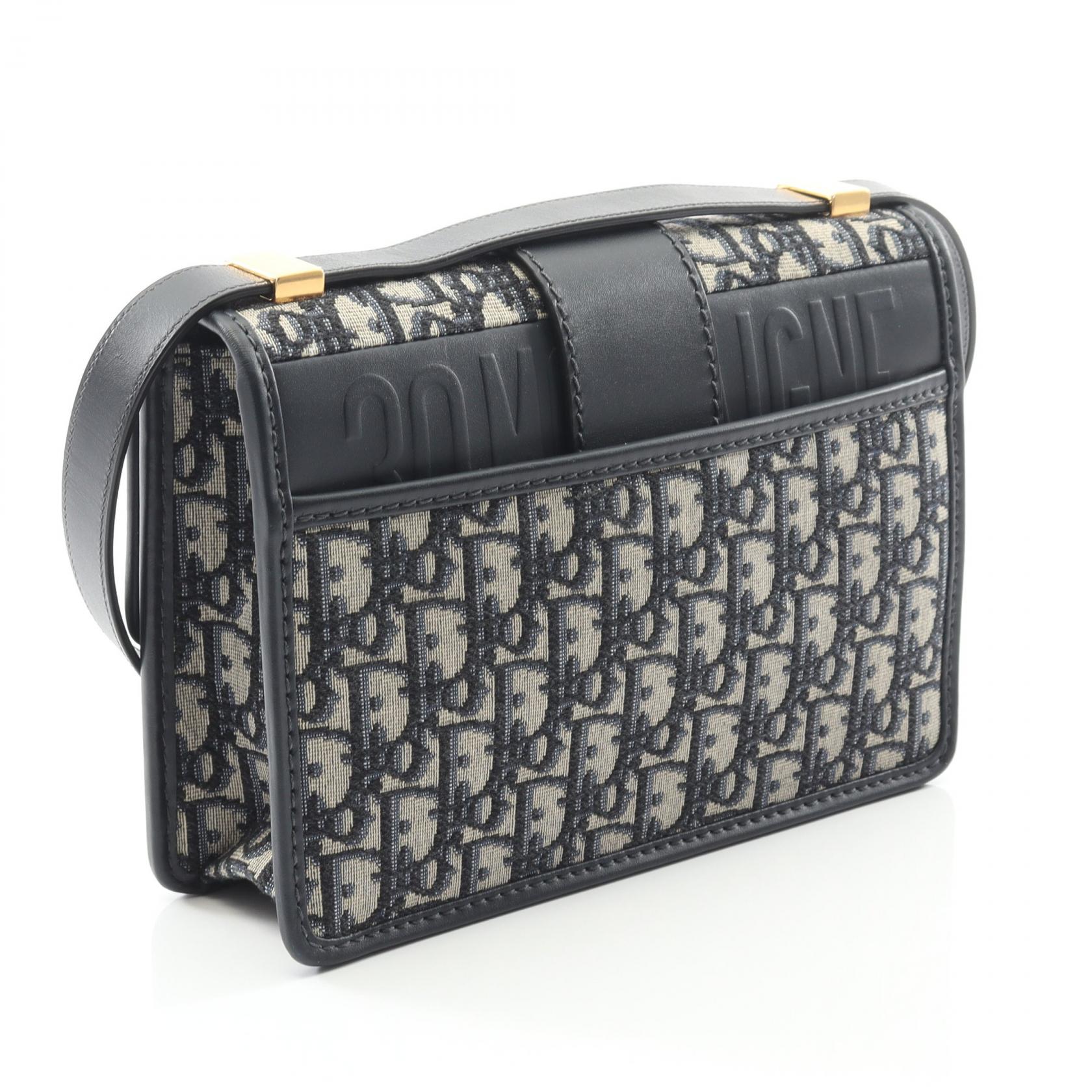 Dior 30 MONTAIGNE Oblique Jacquard Canvas Leather Shoulder Bag