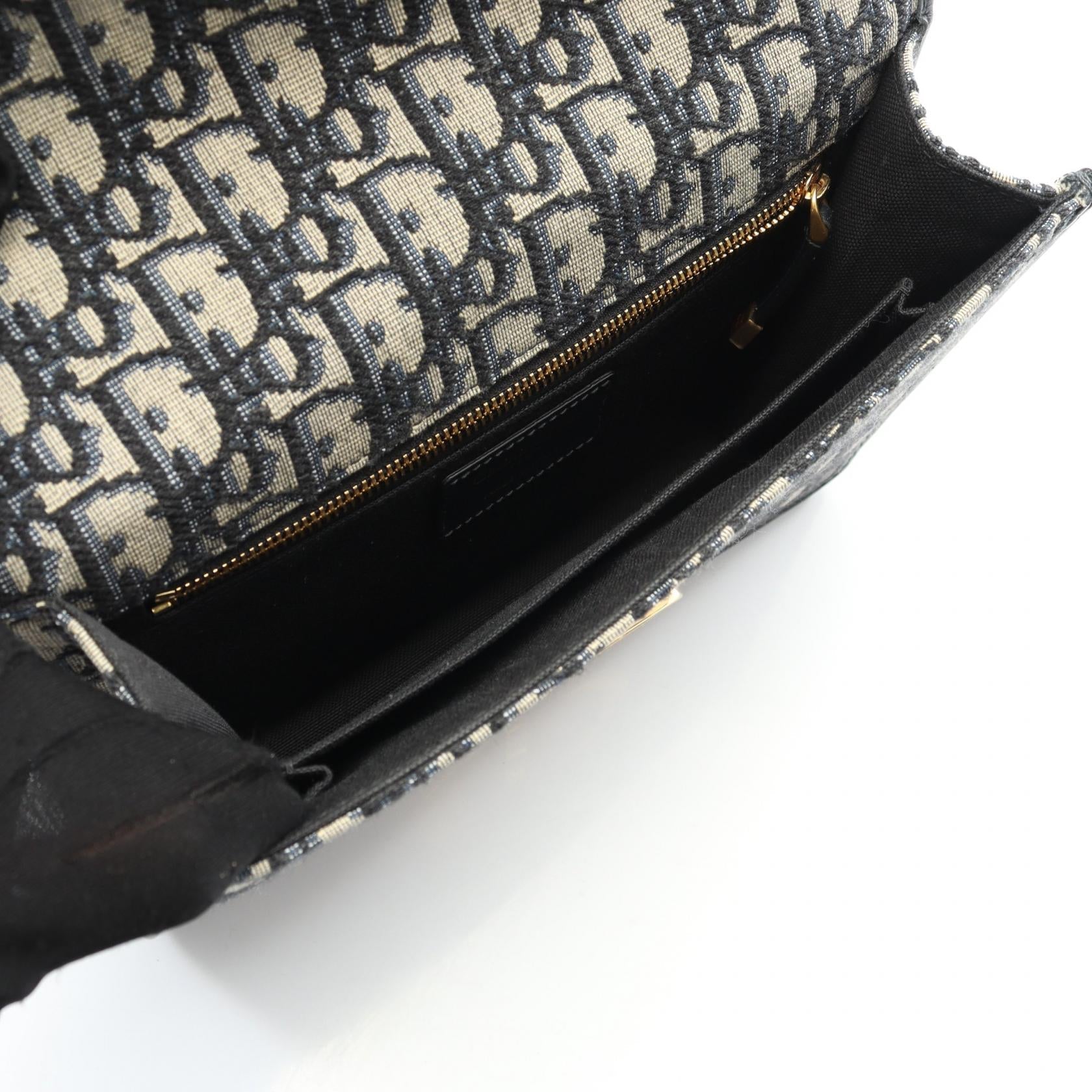 Dior 30 MONTAIGNE Oblique Jacquard Canvas Leather Shoulder Bag