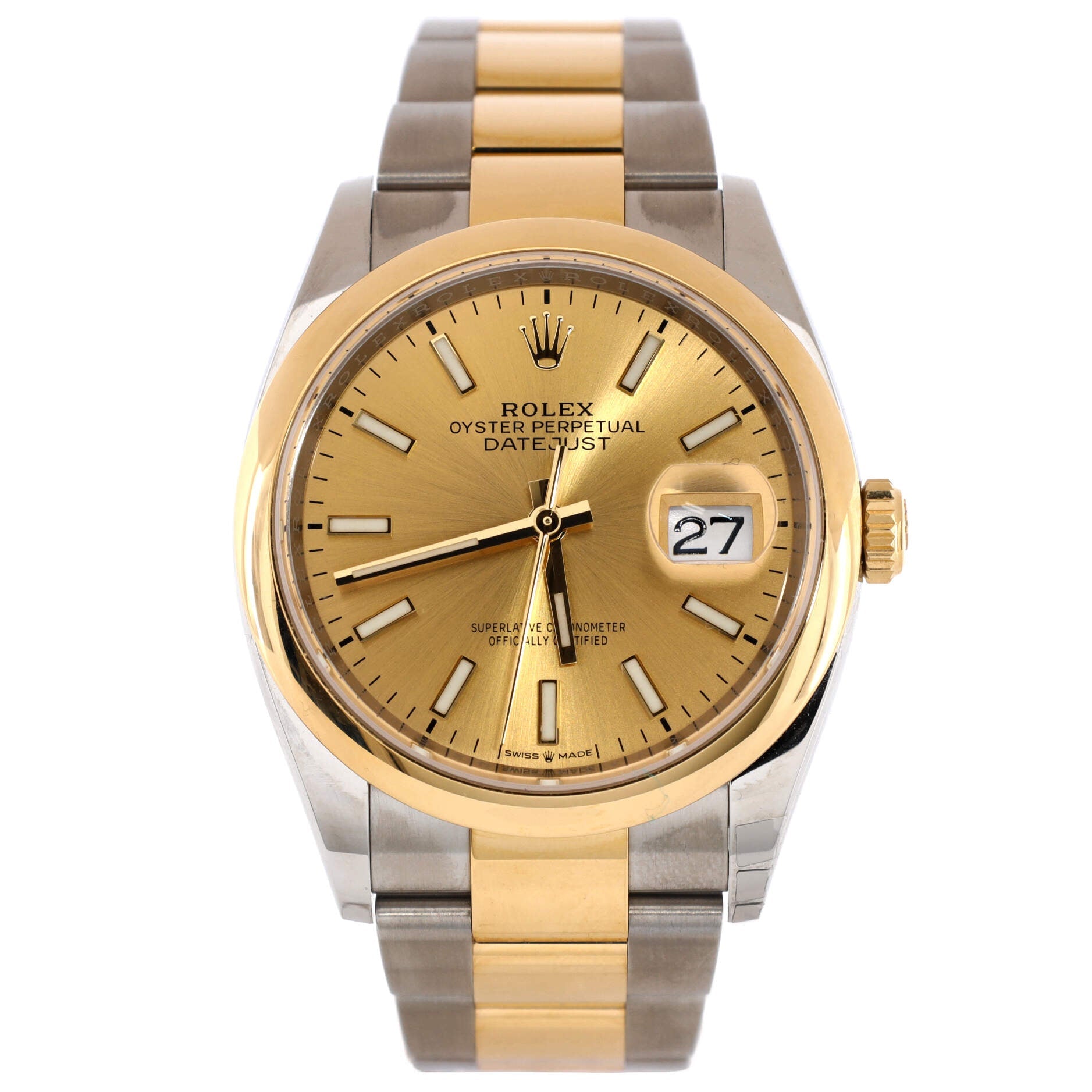 Oyster Perpetual Datejust Automatic Watch Stainless Steel and Yellow Gold 36