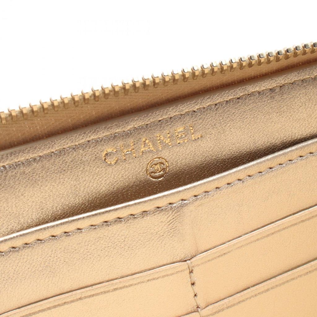 Chanel Classic Long Zip Wallet Leather Wallet