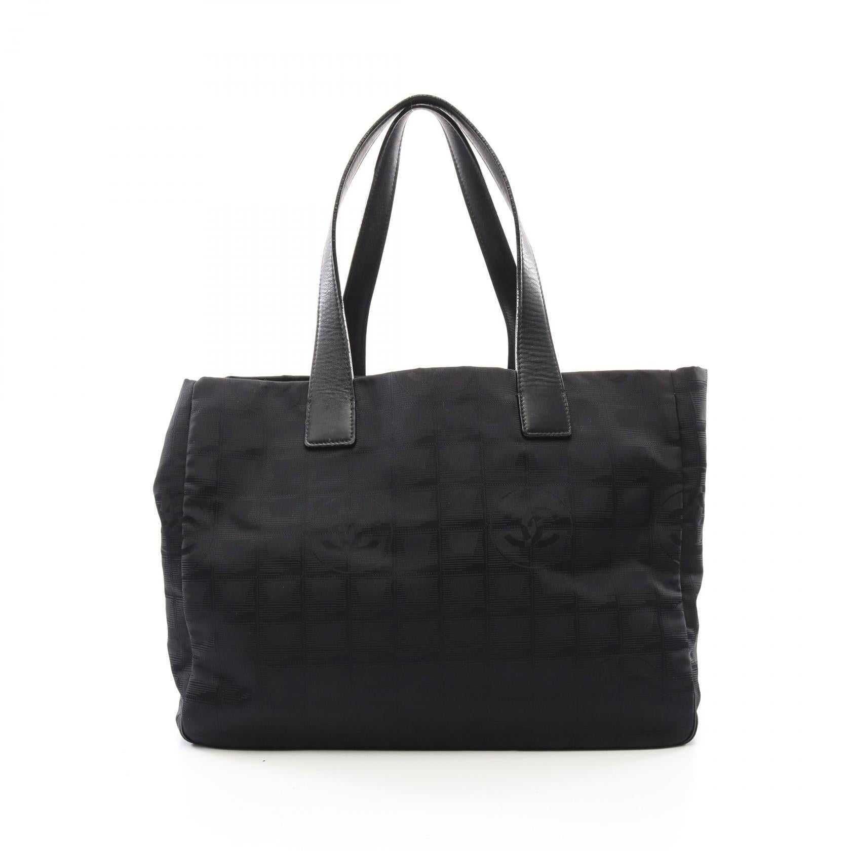 Chanel New Travel Line Leather Nylon Canvas Tote Bag