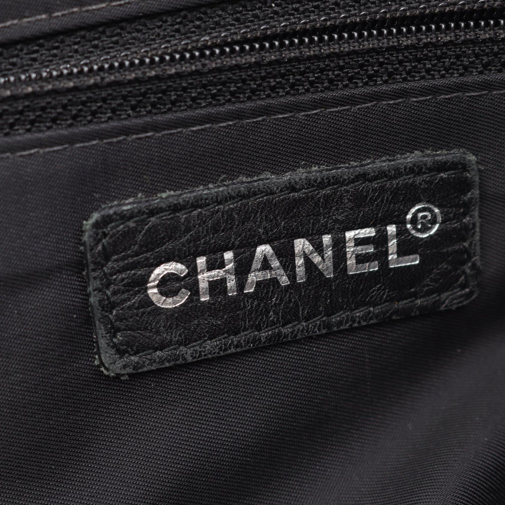 Chanel New Travel Line Leather Nylon Canvas Tote Bag