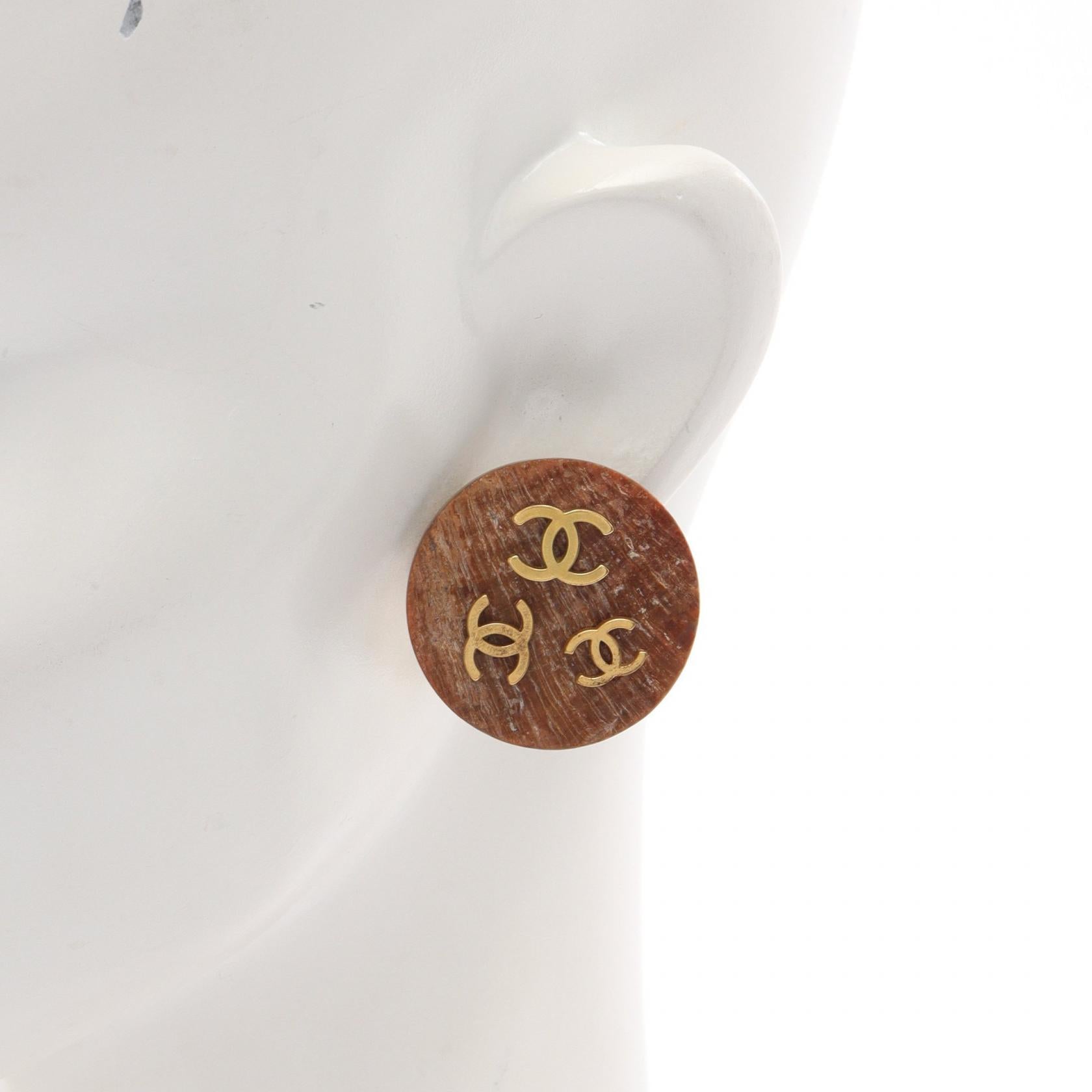 Chanel Triple Coco Mark Earrings