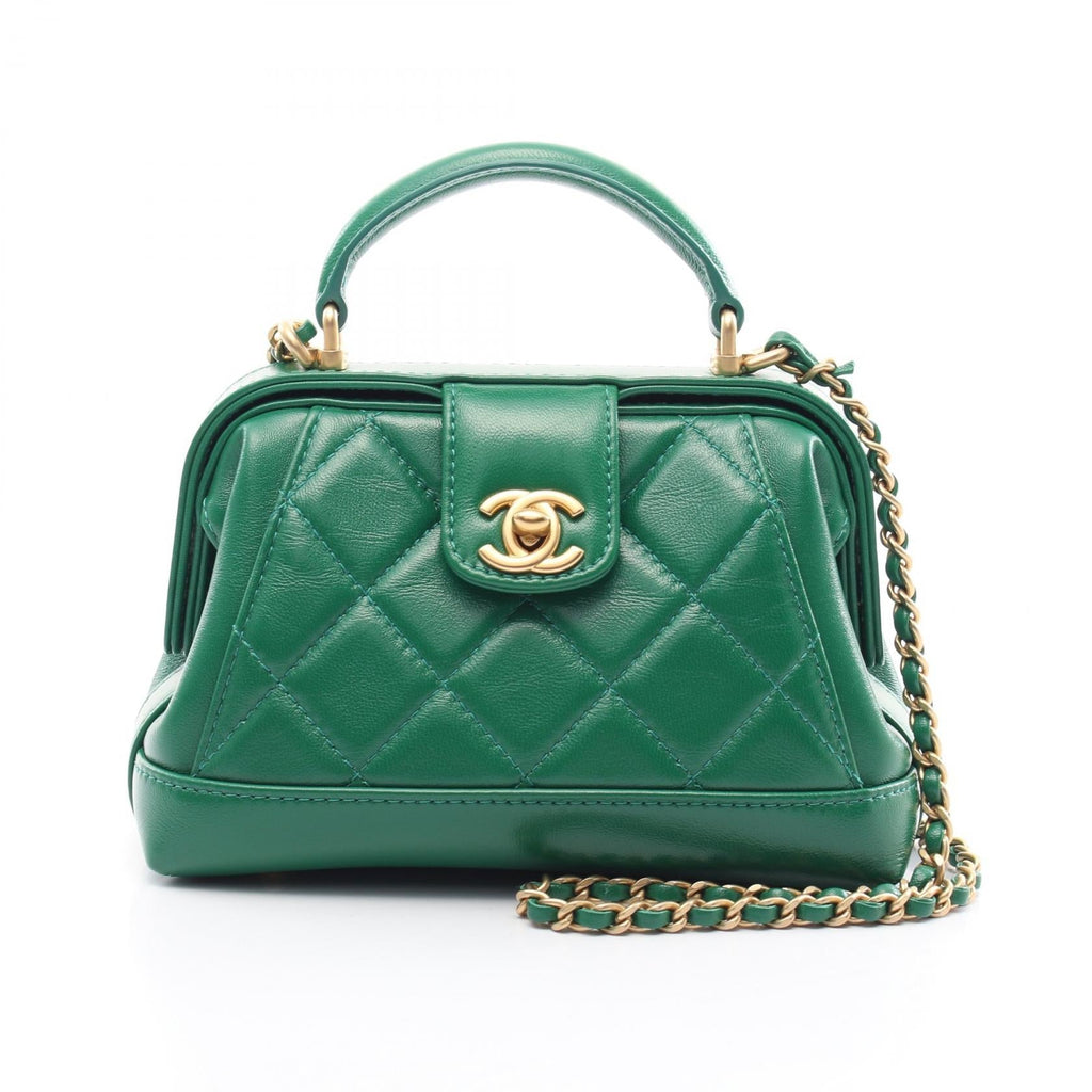Chanel Matelassé Small Top Handle 2way Leather Bag