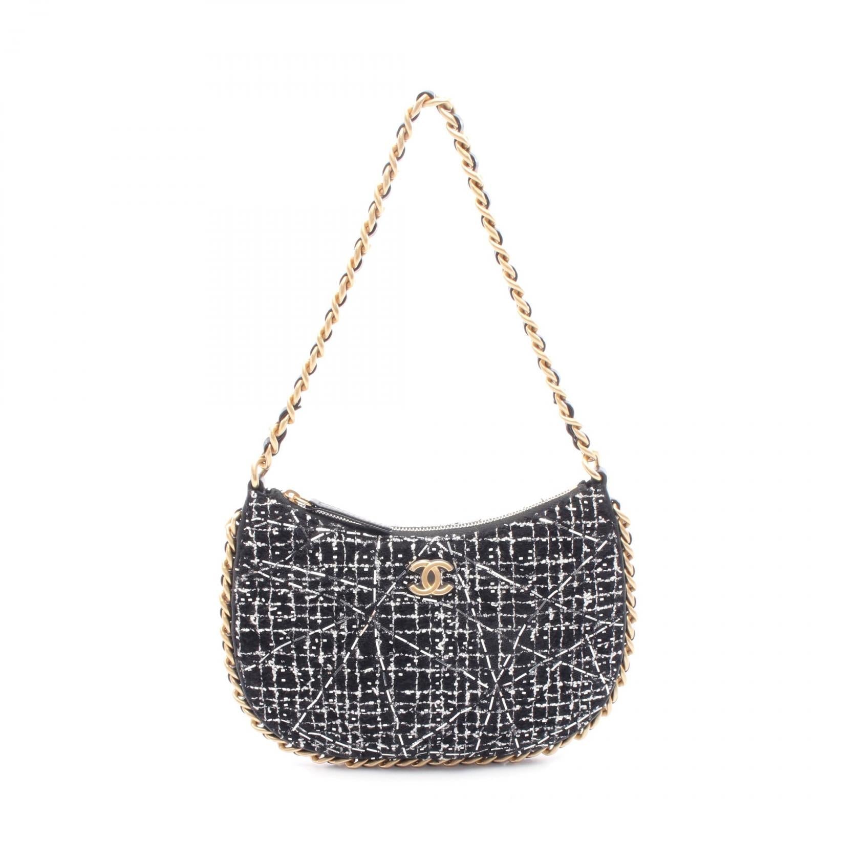 Chanel Coco Mark Fabric Shoulder Bag