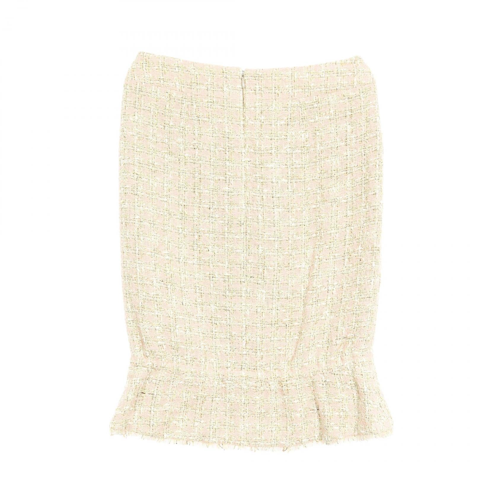 Chanel Coco Mark Cotton Silk Skirt