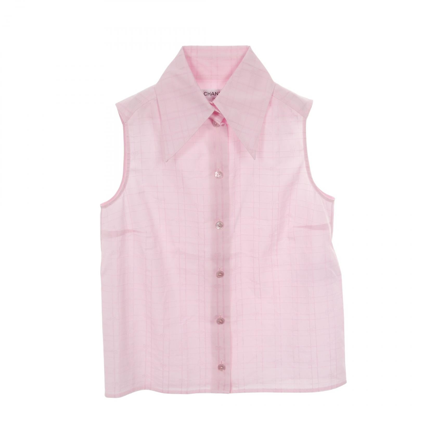 Chanel Coco Mark Cotton Silk Blouse