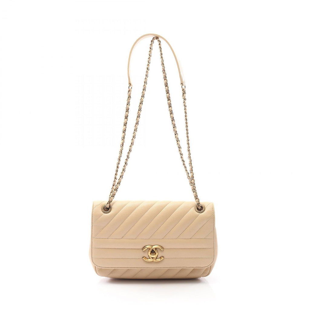 Chanel Diagonal Quilting Goatskin Shoulder Bag