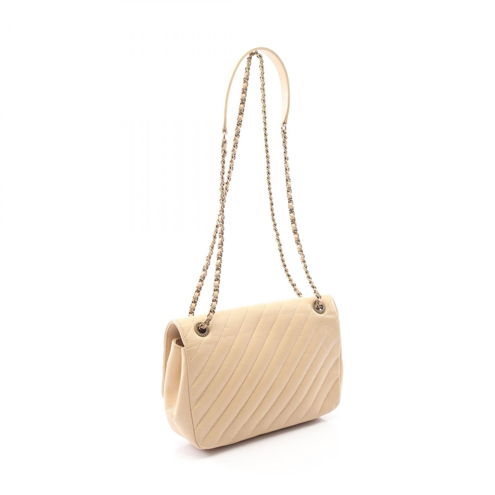 Chanel Diagonal Quilting Goatskin Shoulder Bag