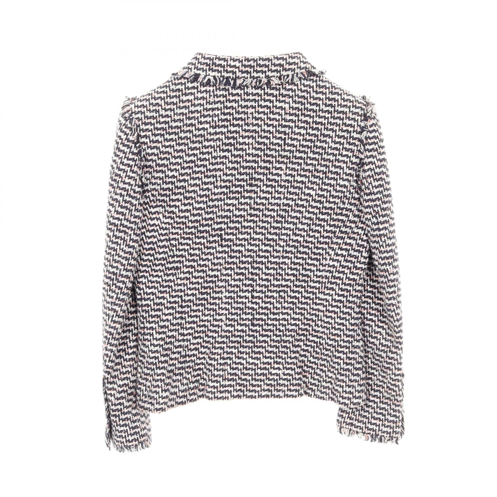Chanel Coco Mark Button Silk Cotton Rayon Tweed Outerwear