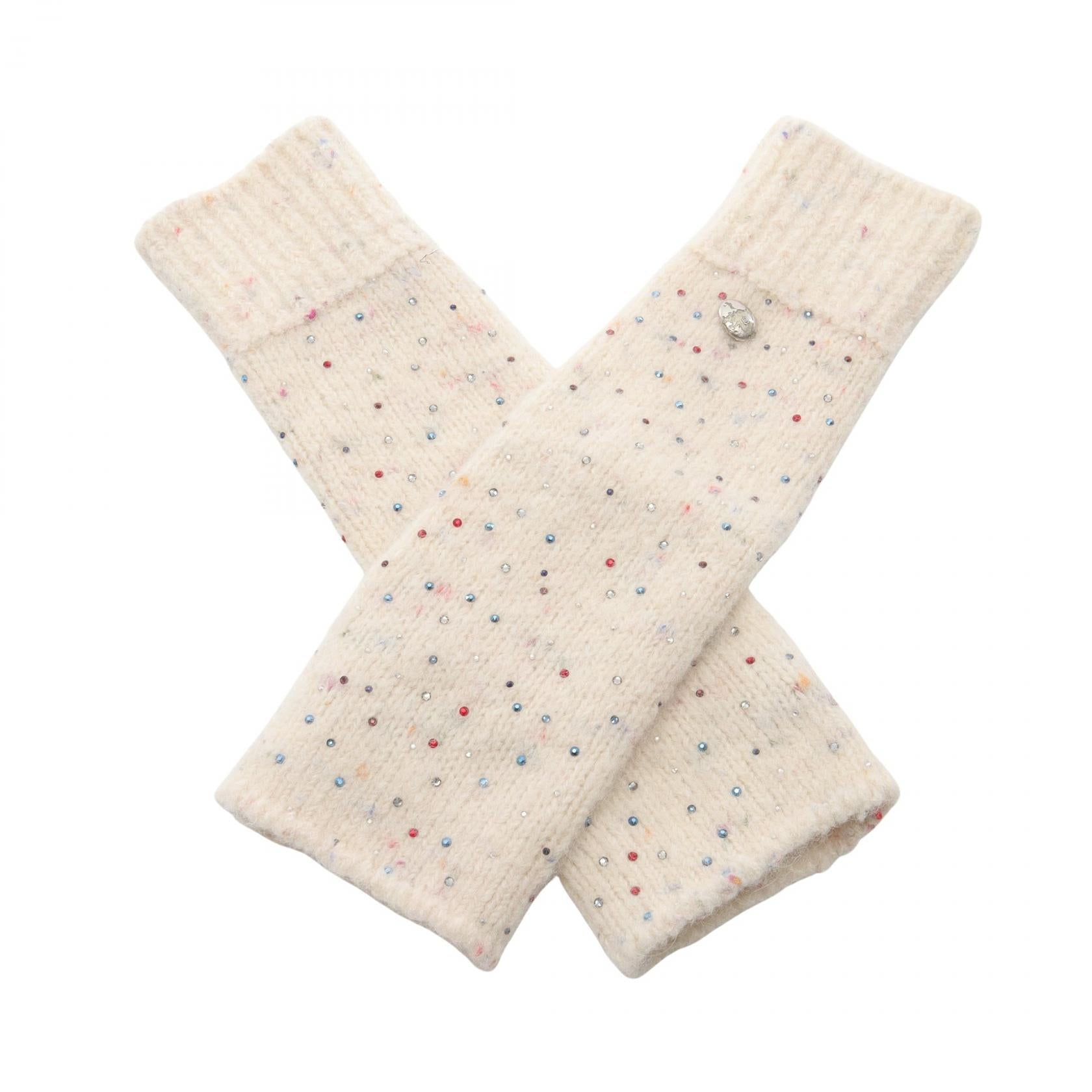Chanel Coco Mark Wool Alpaca Arm Warmer Gloves