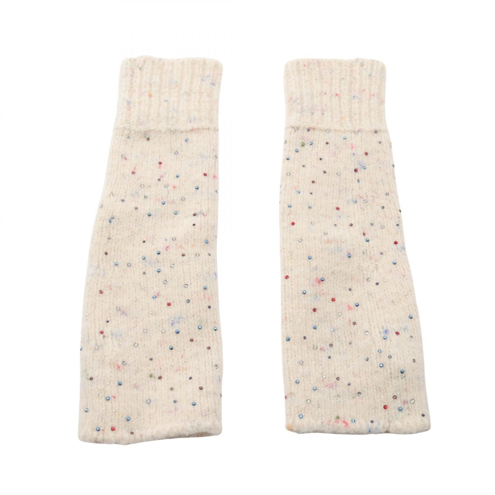 Chanel Coco Mark Wool Alpaca Arm Warmer Gloves