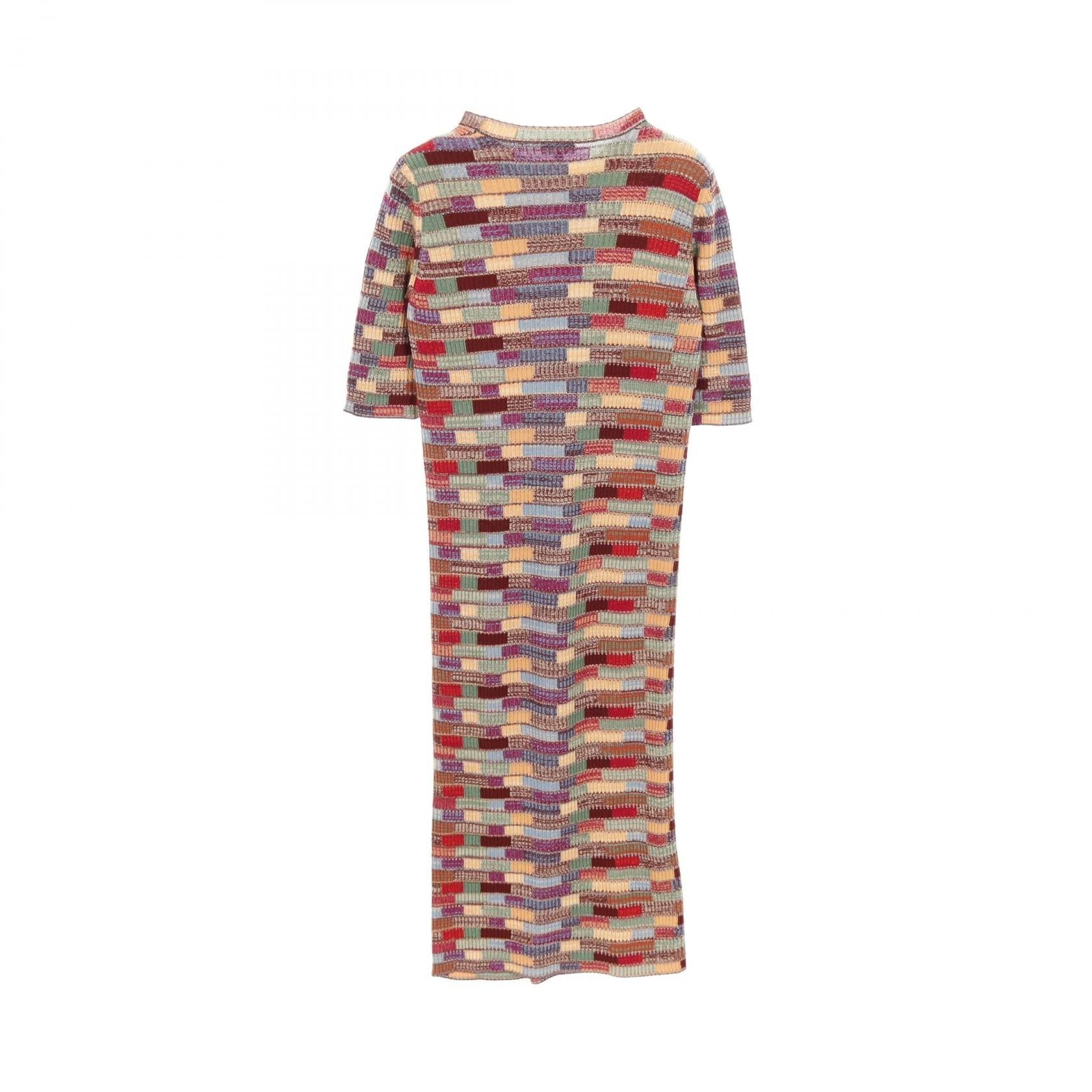 Chanel Coco Mark Button Wool Silk Cashmere Dress