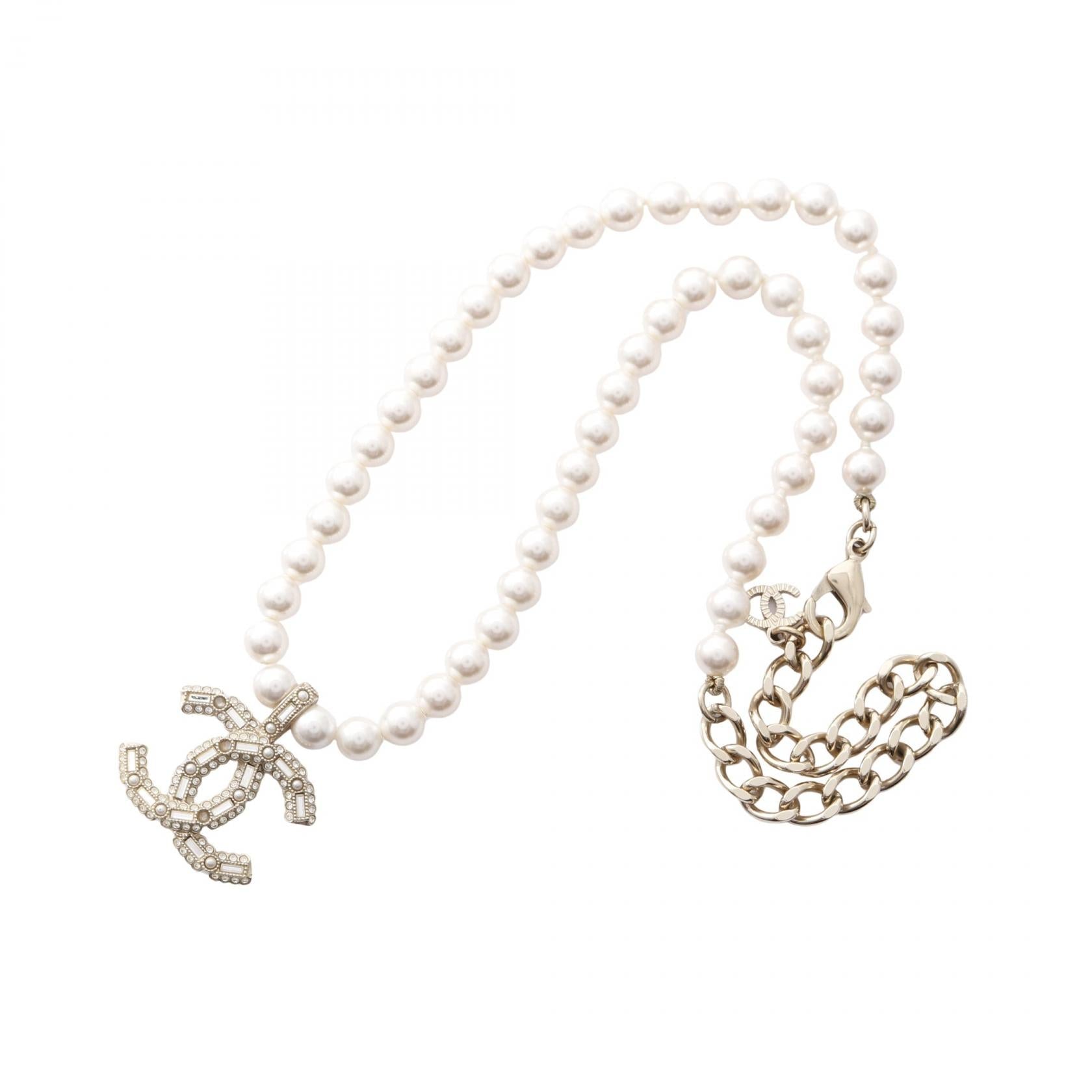 Chanel Coco Mark Faux Pearl Rhinestone Choker