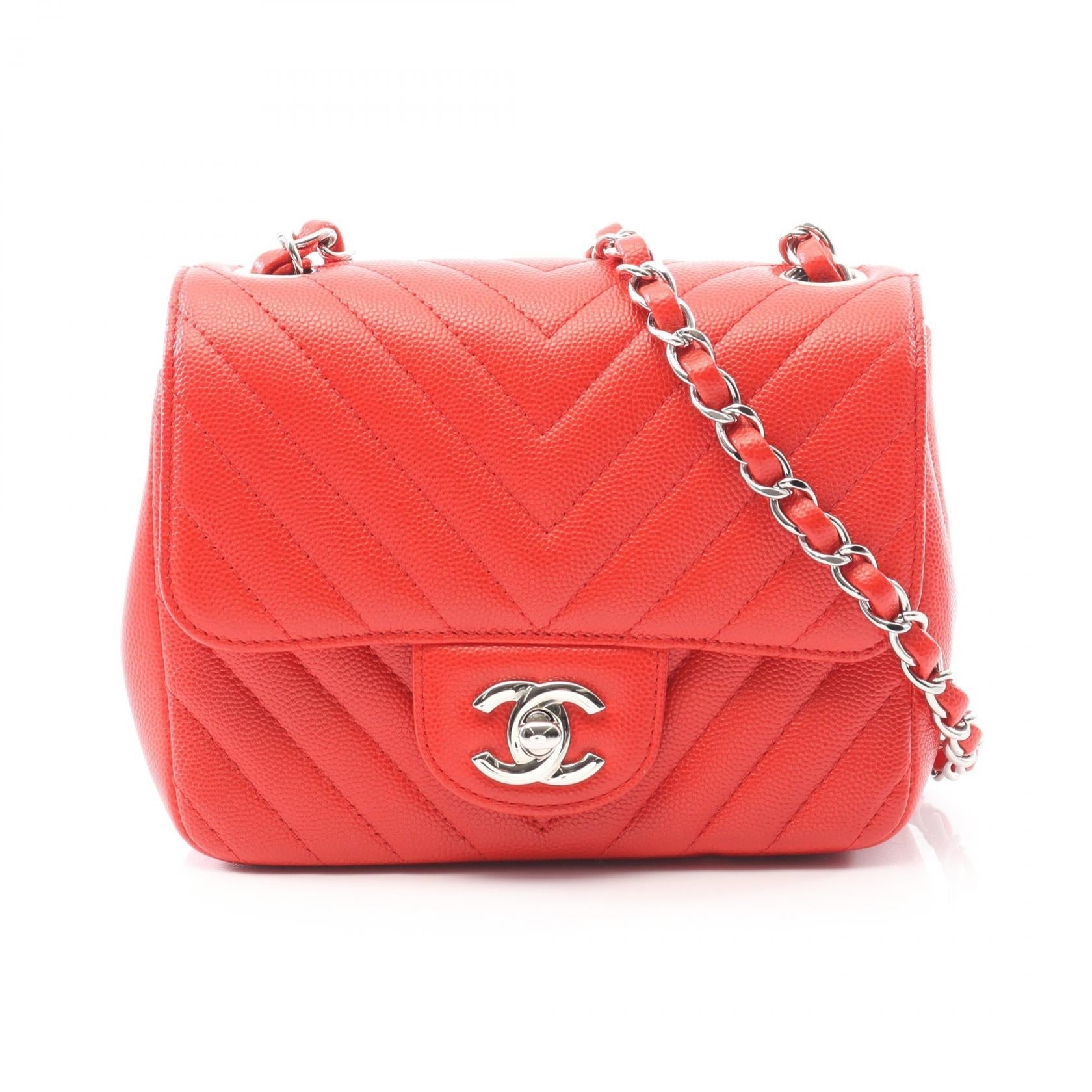 Chanel Chevron V Stitch Caviar Skin Shoulder Bag
