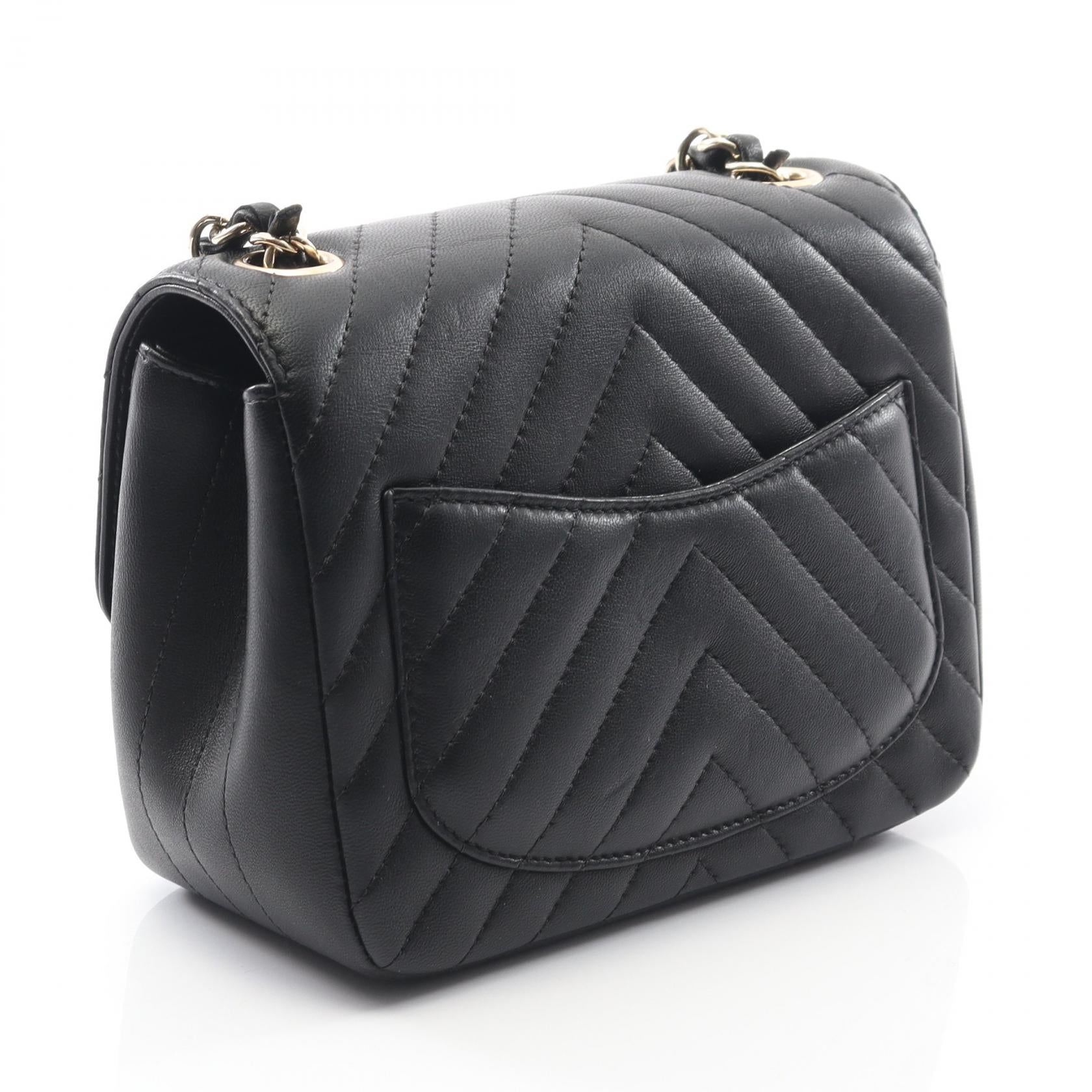 Chanel Chevron V Stitch Lambskin Shoulder Bag